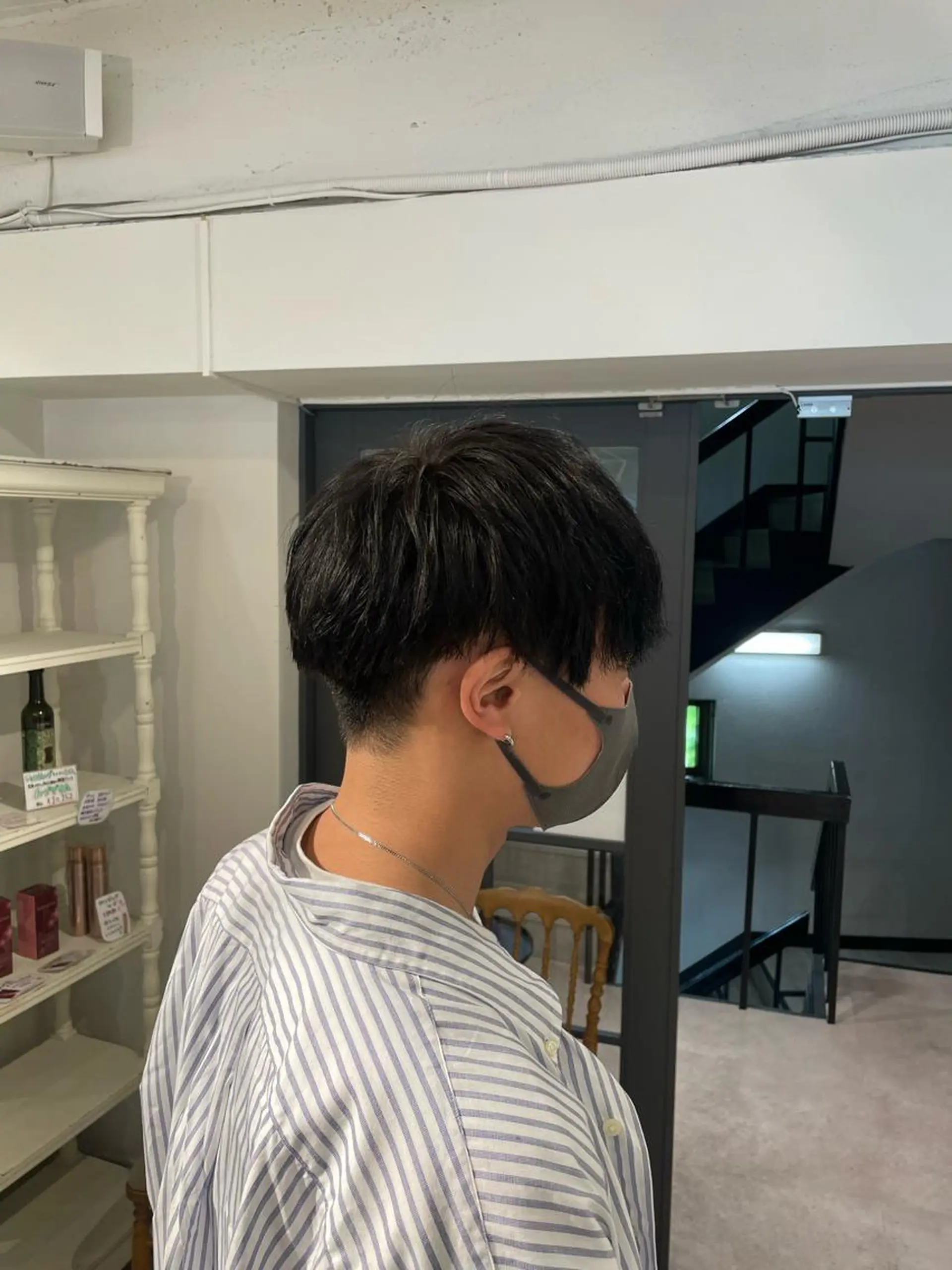 カラー メンズ 黒髪 ブルーカラー ブルーブラック レイヤーカット 韓国風/yukinoのヘアスタイル