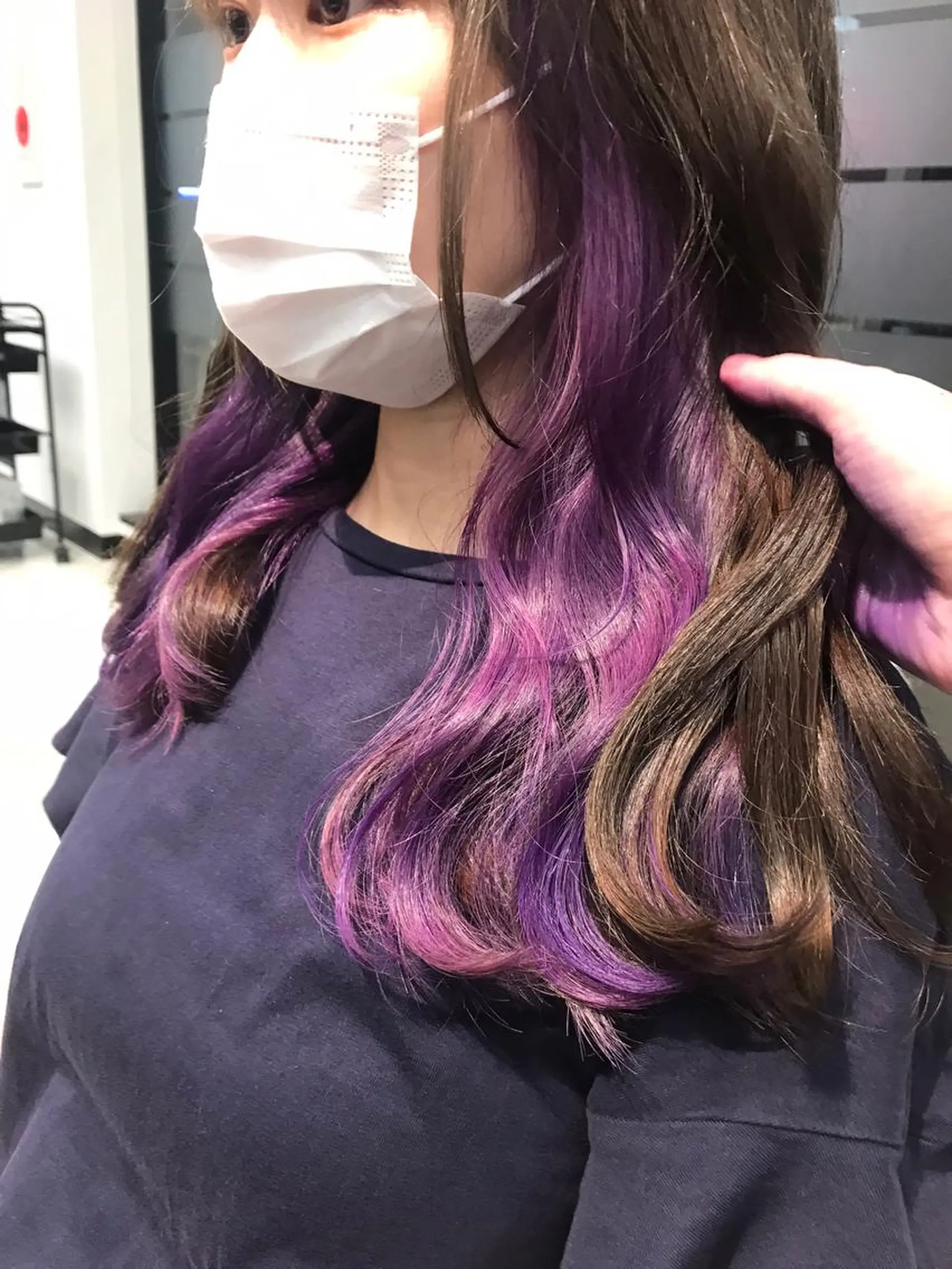 ミディアム カラー インナーカラー バイオレットカラー あらげ 🌈推しカラー🌈ᵕのヘアスタイル