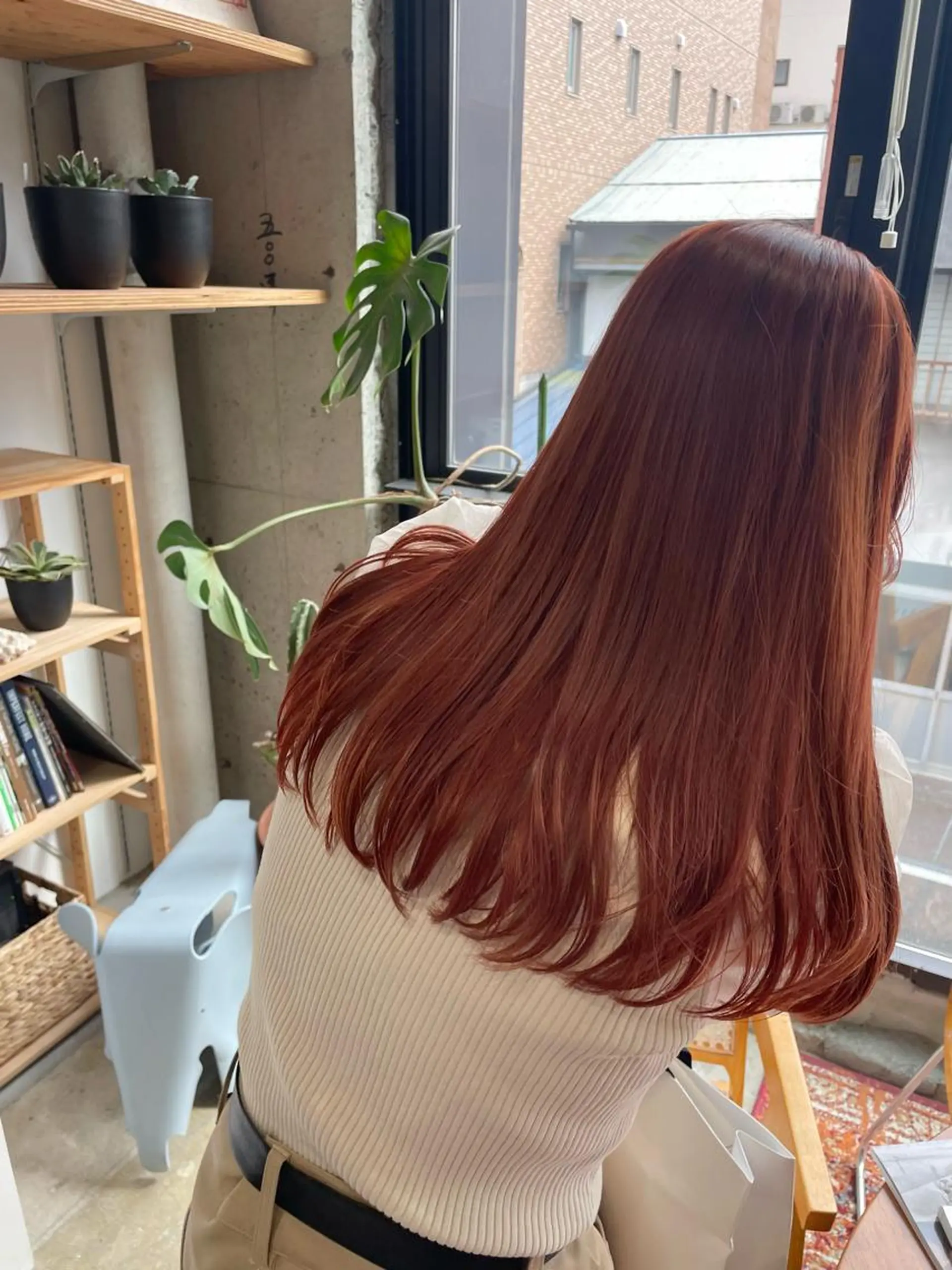 ミディアム カラー ブリーチ ブラウンカラー オレンジ オレンジブラウン ヘアカラー MAUVE MIYUのヘアスタイル