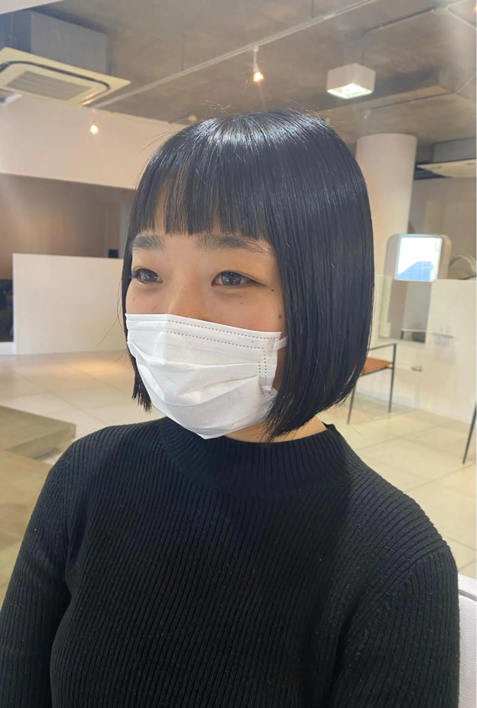 ミディアム 切りっぱなしボブ ボブ I nagiのヘアスタイル