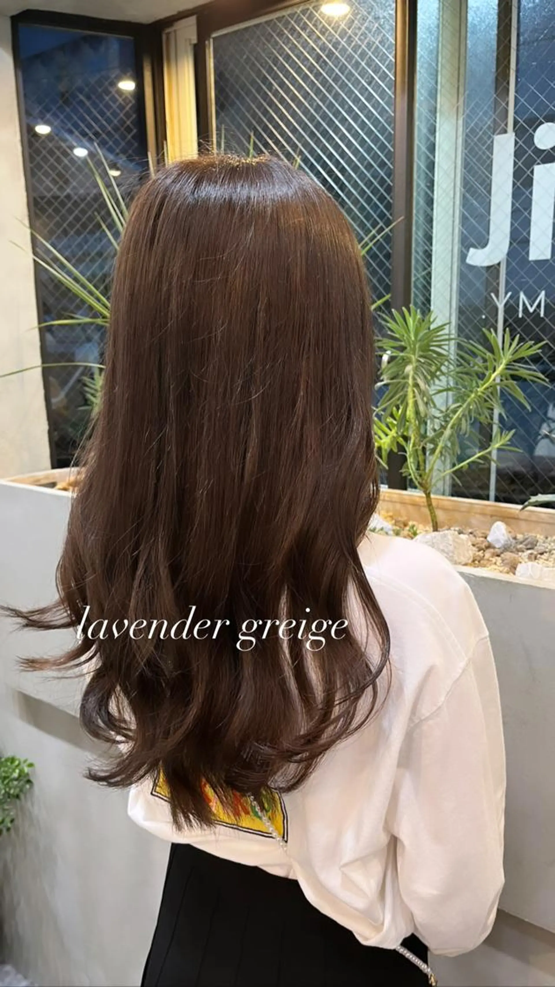 ロング カラー ヘアアレンジ グレージュ ラベンダーカラー ラベンダーグレージュ ラベンダーグレー RIYA❤︎ Aujuaソムリエのヘアスタイル