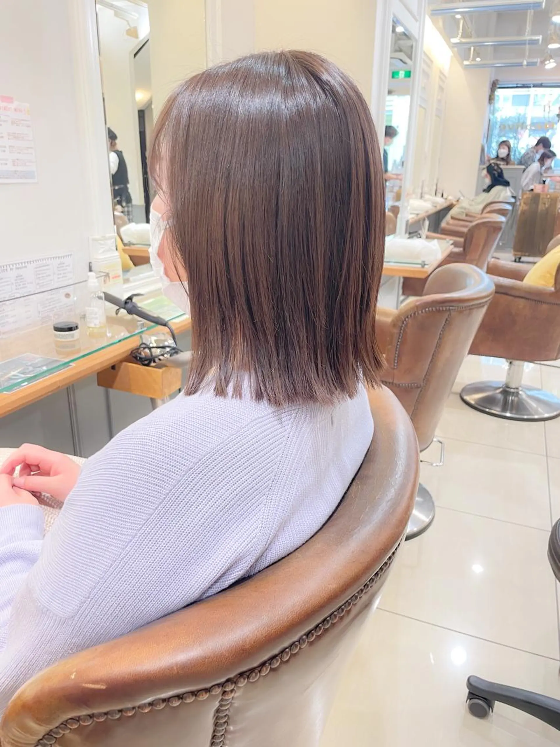 ミディアム カラー ベージュカラー ボブ カット ヘアカラー ✨カラー支持No.1 🧸ワキ カナコ🧸のヘアスタイル