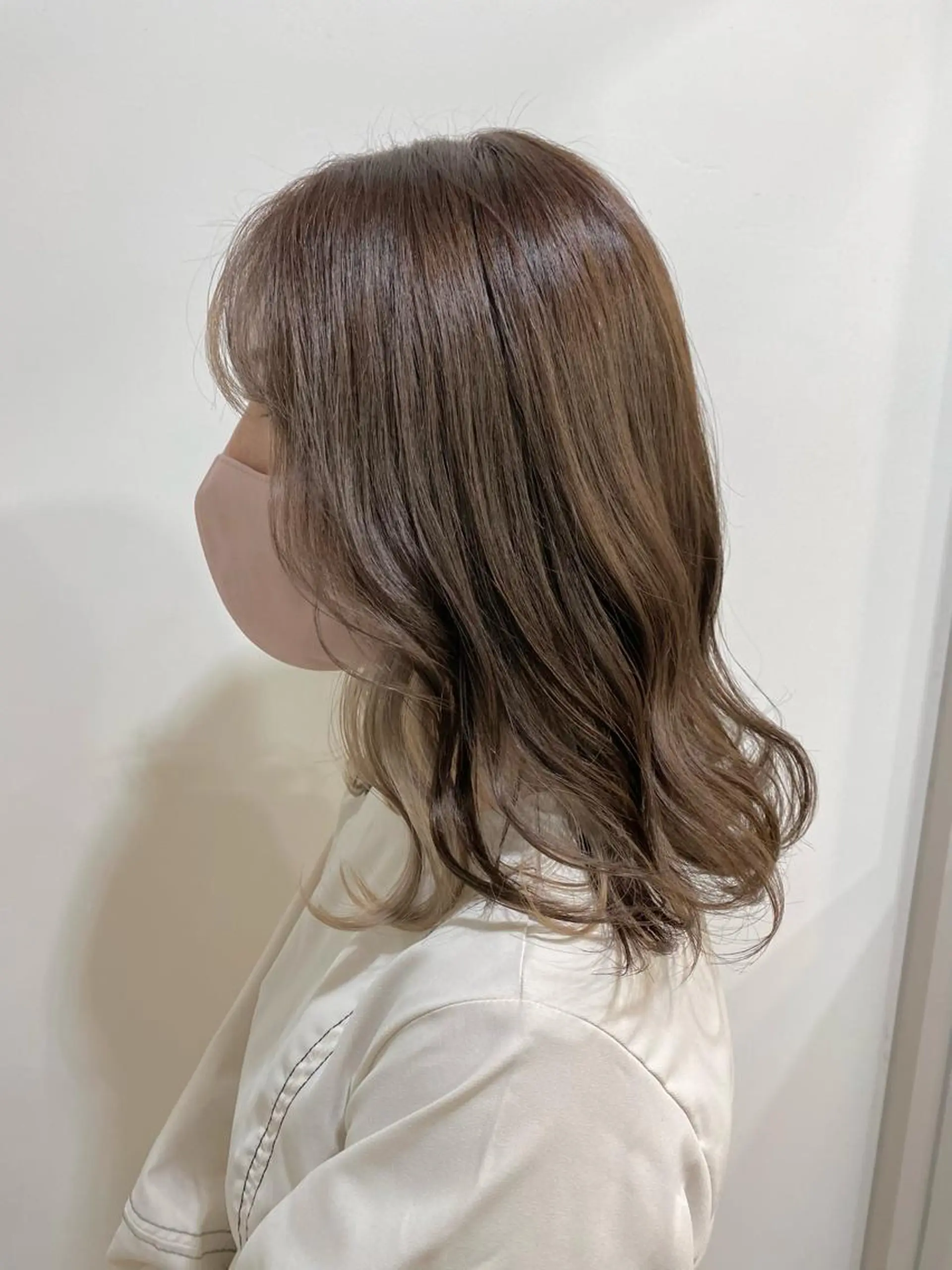 ミディアム カラー たなか もえなのヘアスタイル