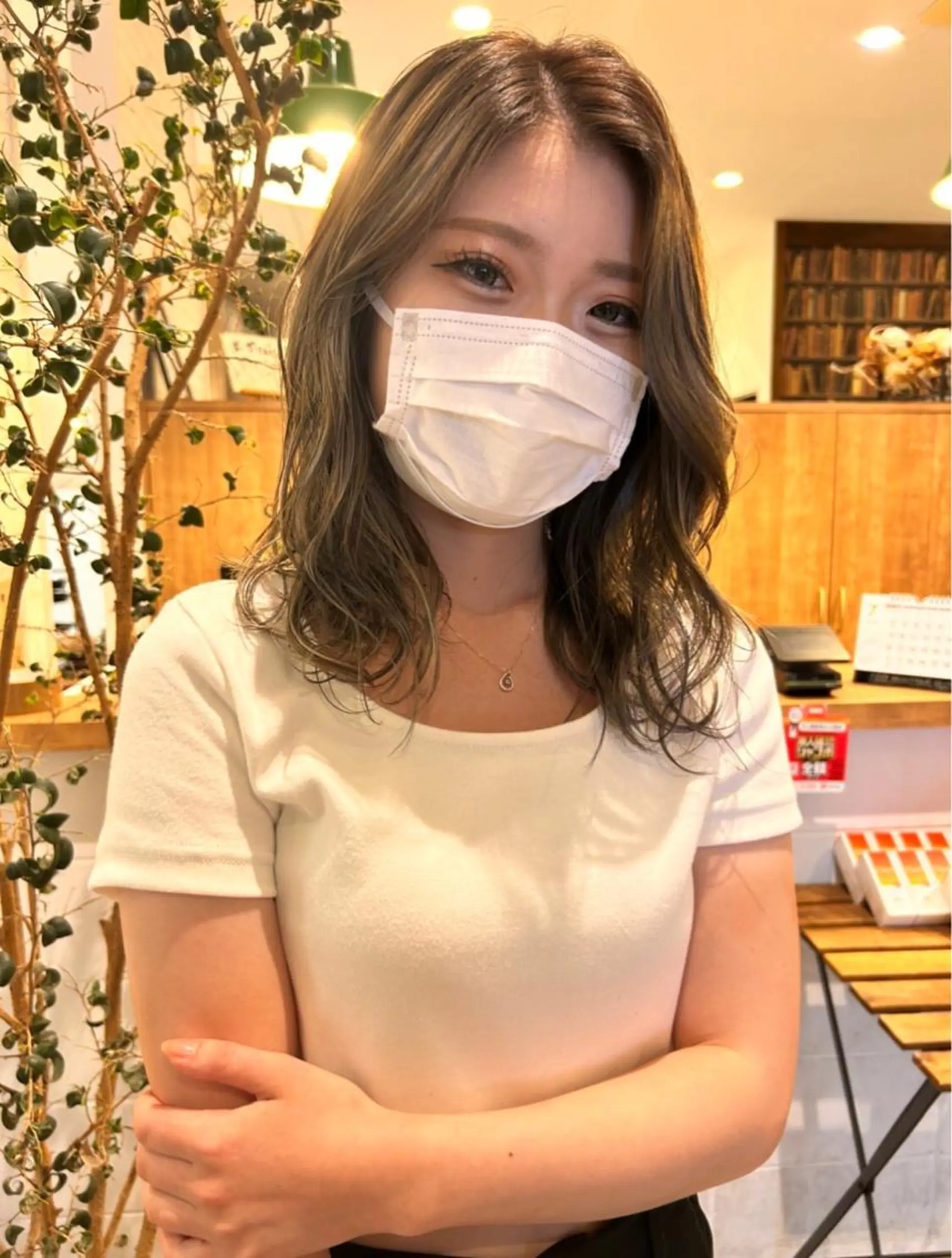 ミディアム カラー パーマ ヘアアレンジ ❣️倉敷❣️美髪 カラー能登一成のヘアスタイル