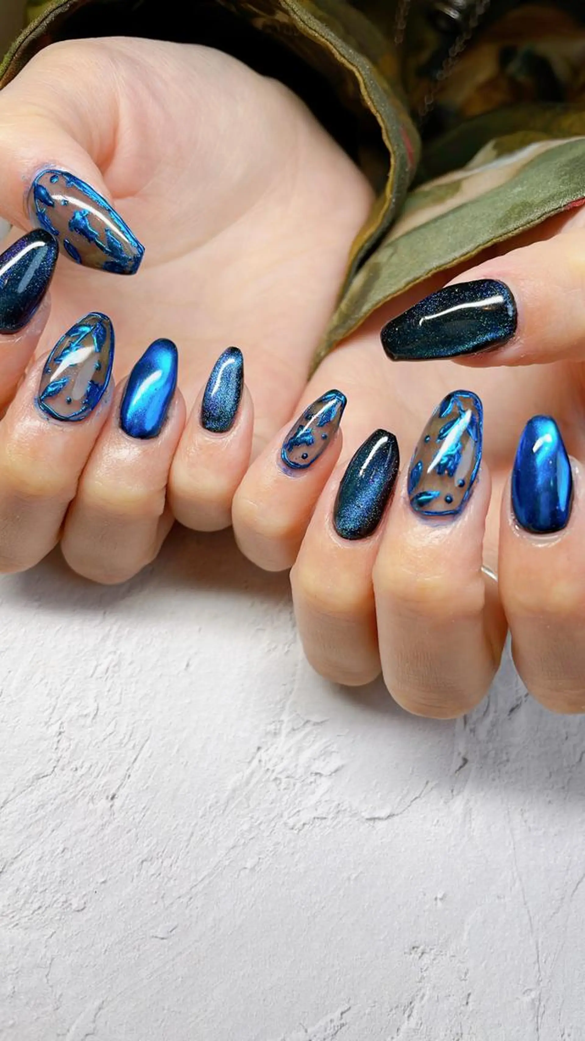 ネイル マグネットネイル ミラーネイル ハンドネイル LaLa Peach 福岡のマツエク・マツパデザイン