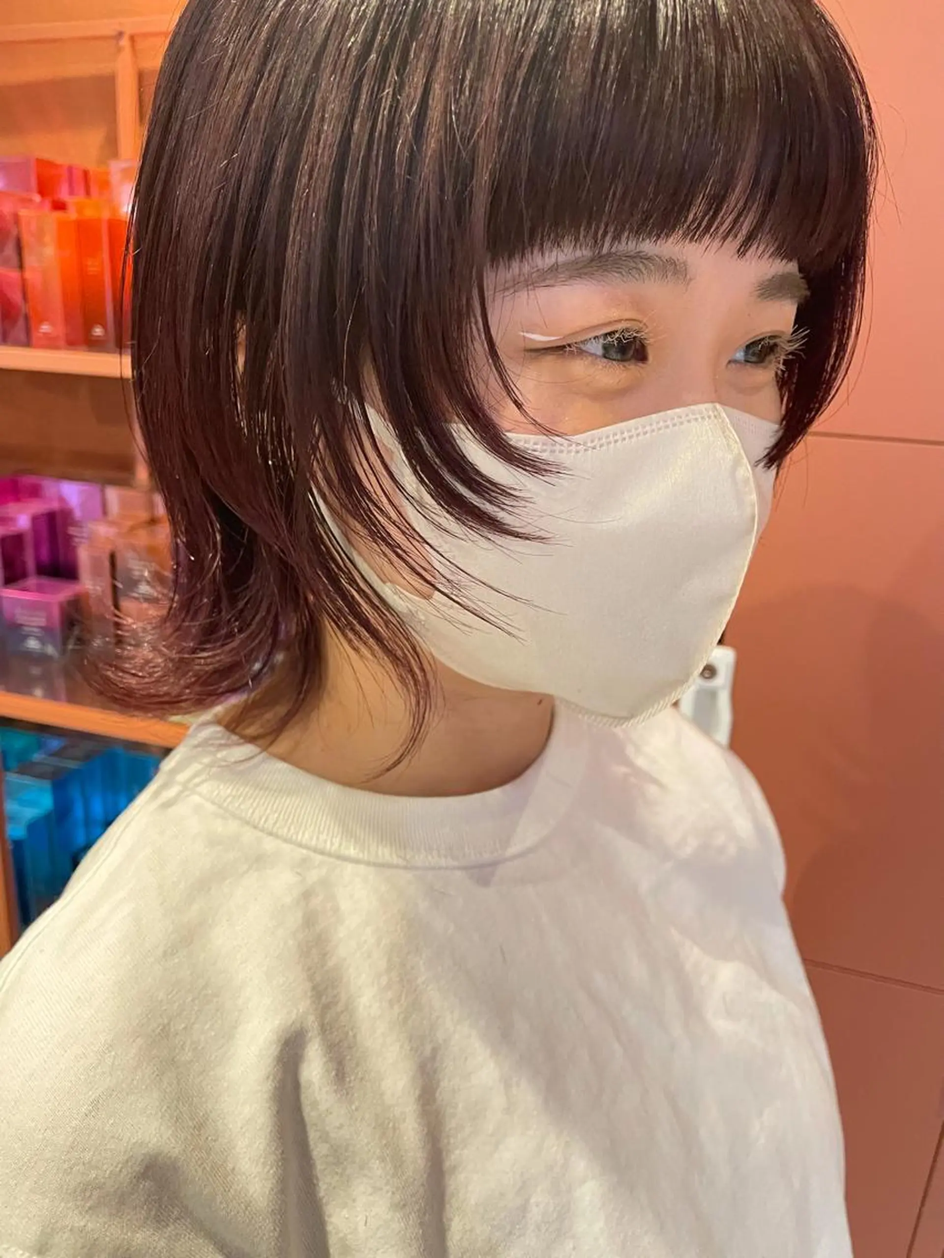ショート カラー ブラウンカラー ピンクカラー ピンクブラウン ウルフカット 沖縄/ヘアアレンジ /ナカノのヘアスタイル
