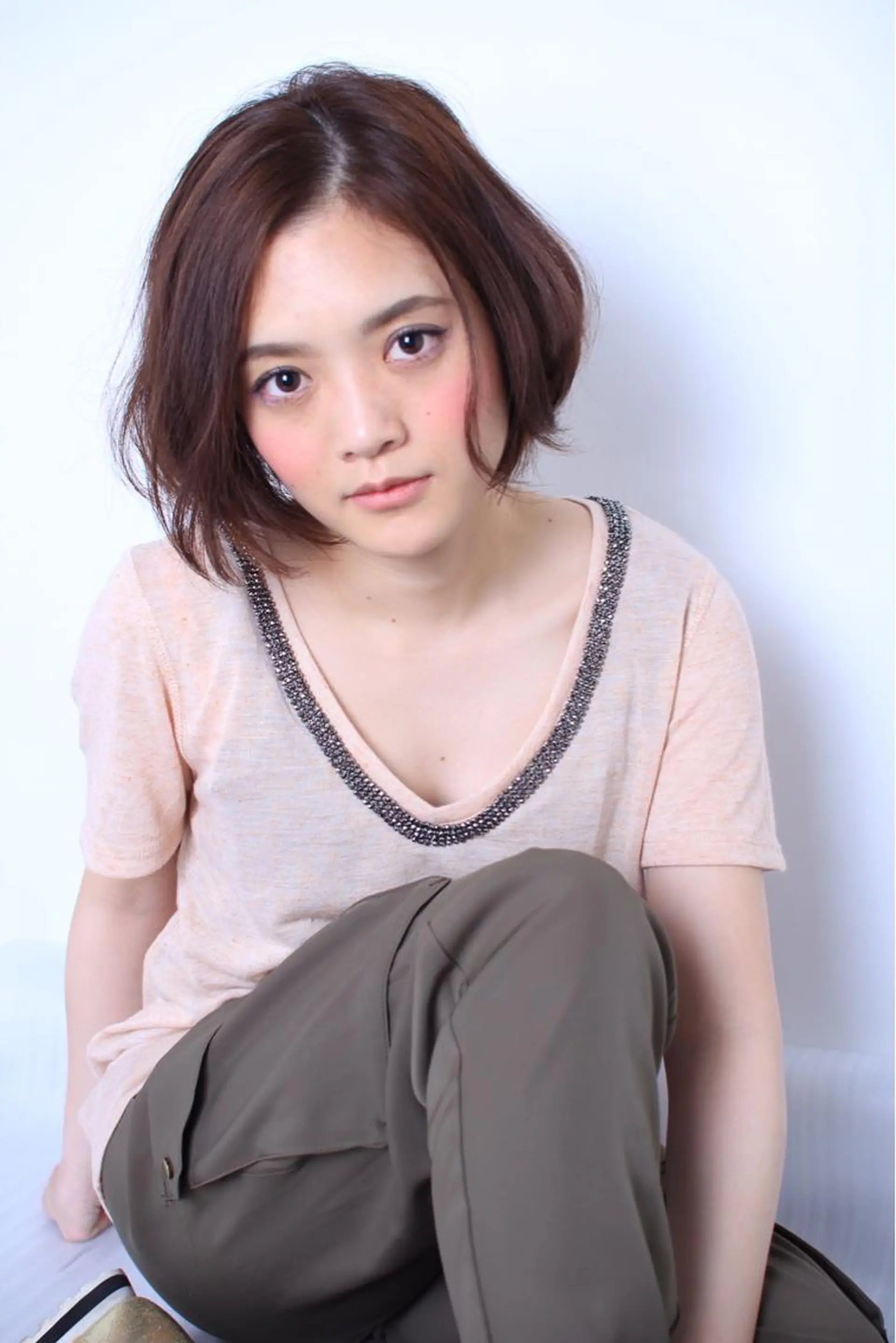 ショート ハイライト 髪質改善 小顔カット Endearing 銀座/レイヤーカットのヘアスタイル