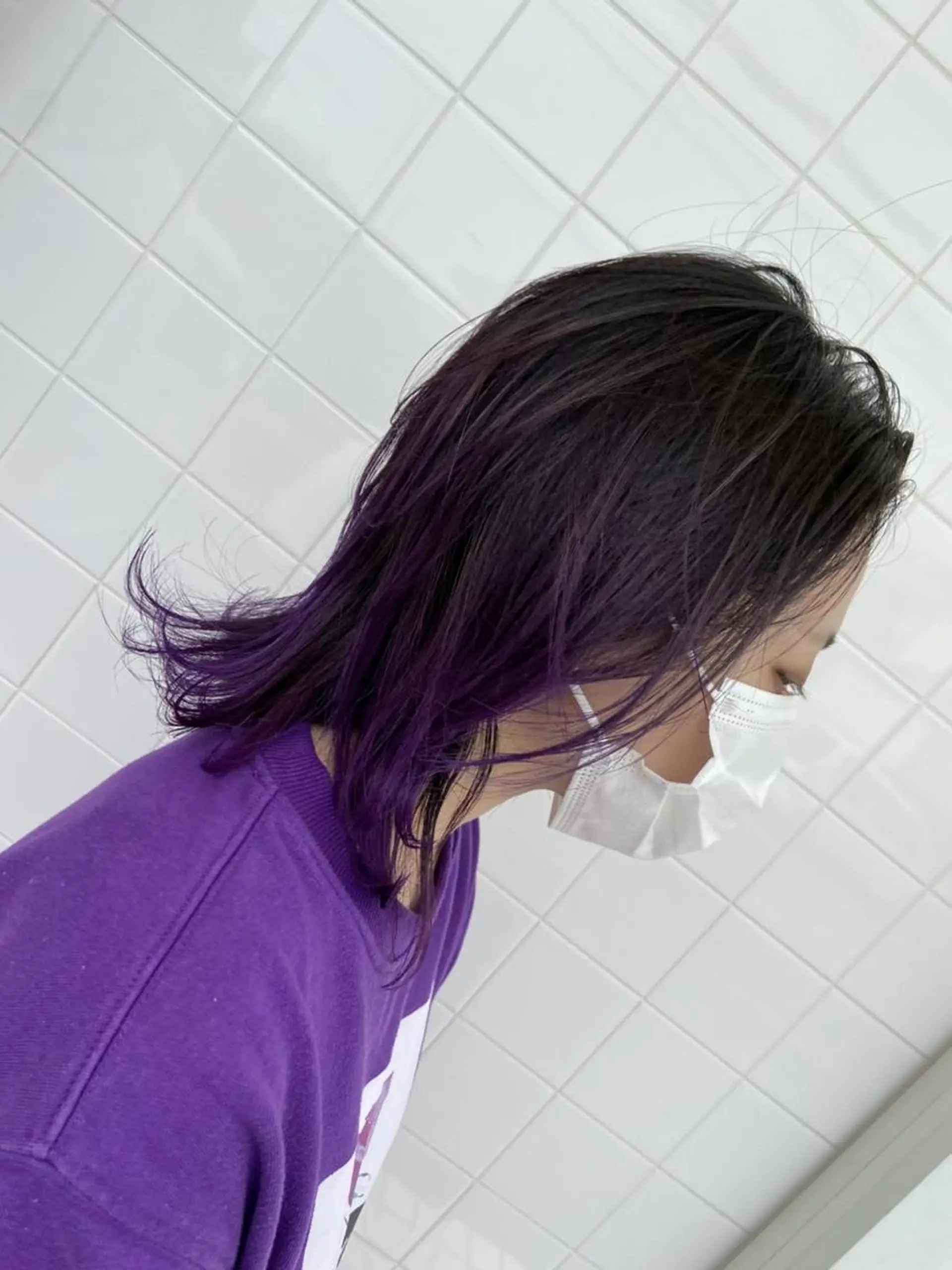 ミディアム カラー グラデーションカラー パープルカラー UP-PU ART HAIRのヘアスタイル