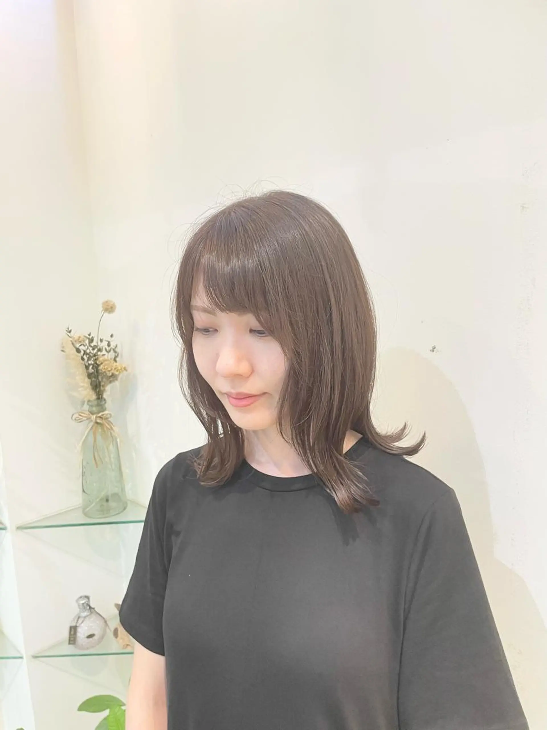 ミディアム 髪質改善カラー🤍 エクステ✨君島由実子のヘアスタイル