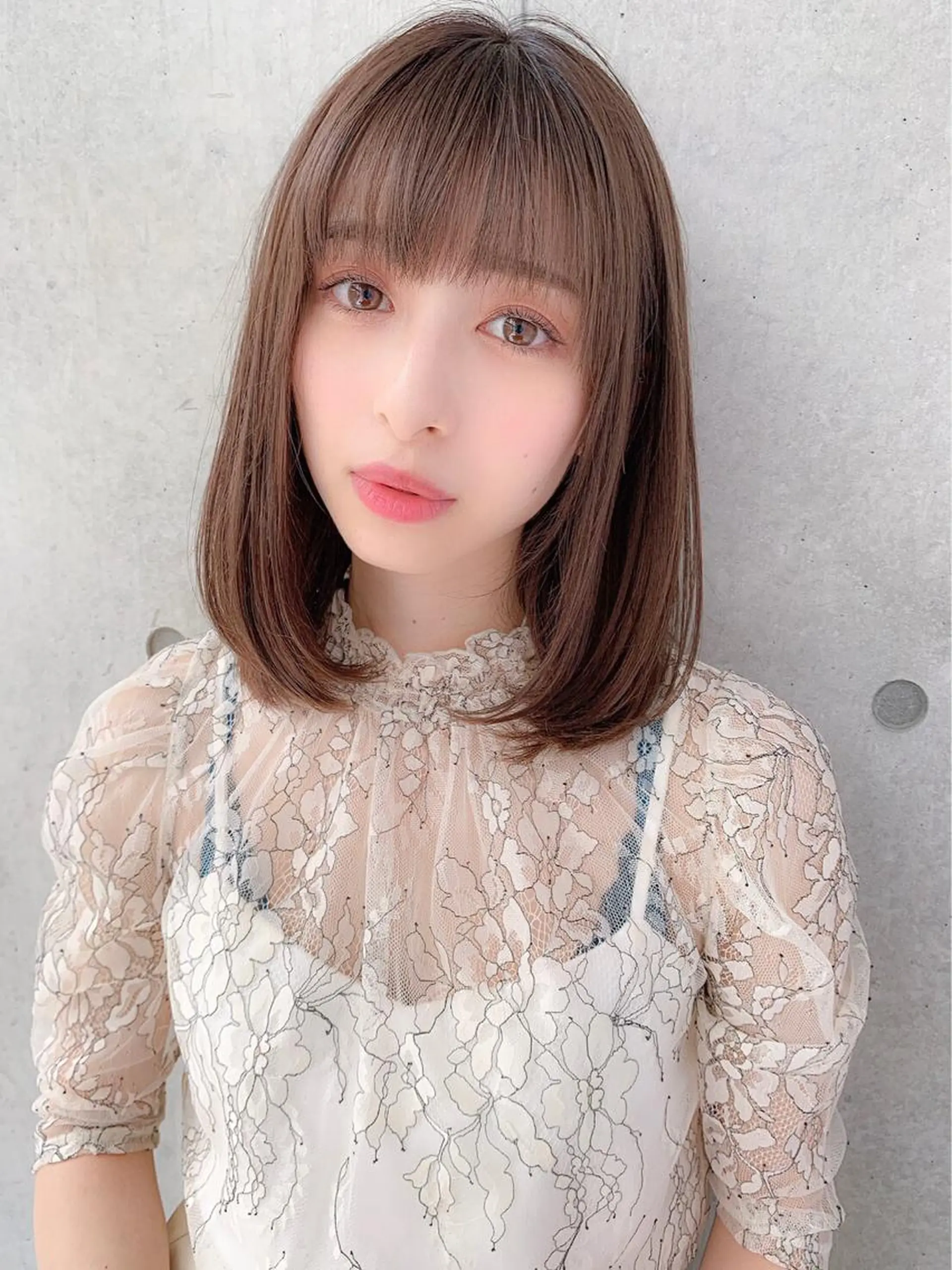 セミロング カラー パーマ 【赤み消しカラー】 中野浩太のヘアスタイル