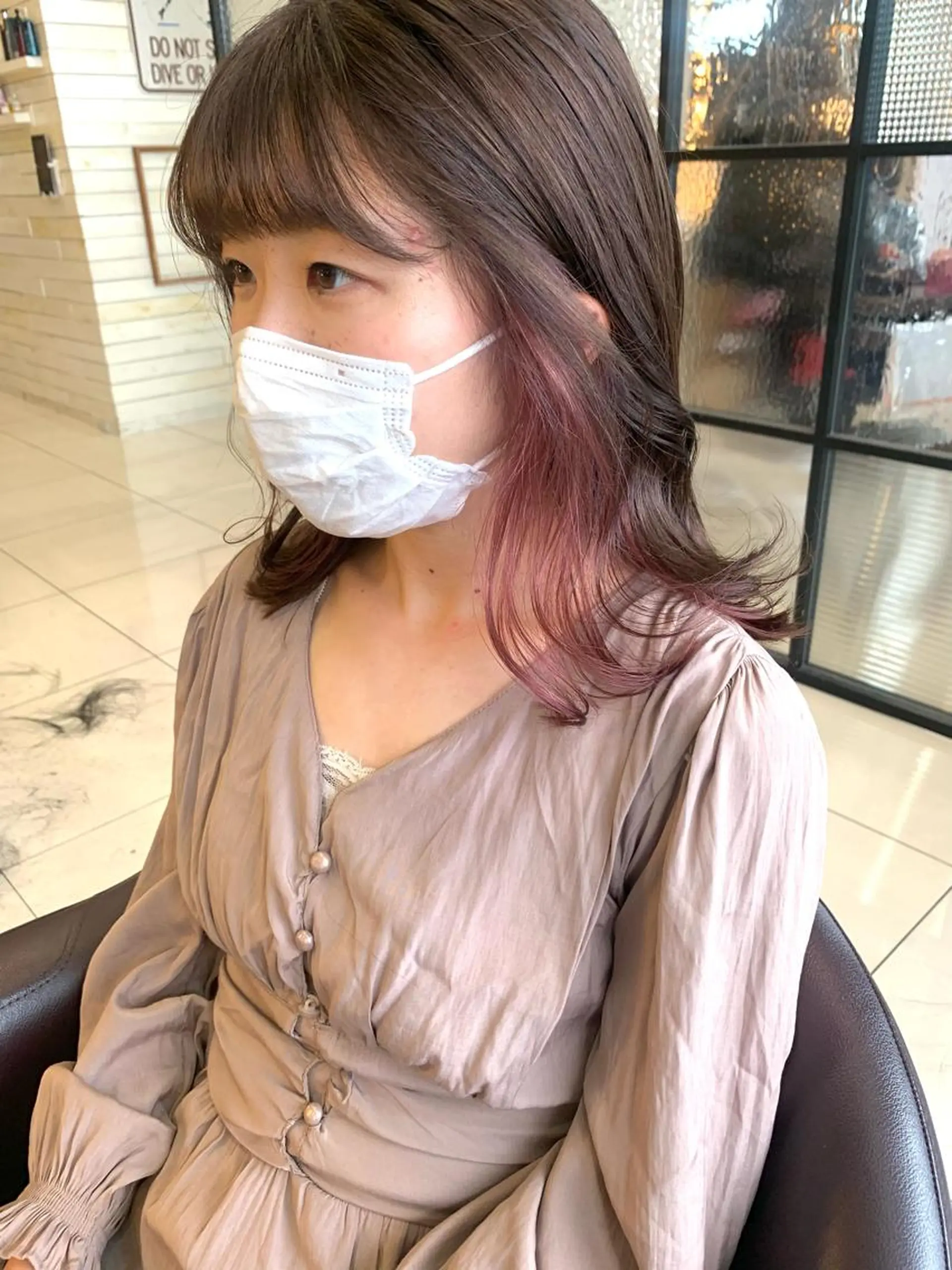 カラー ヘアカラー 黒田瀬奈/ボブ まろやかベージュのヘアスタイル