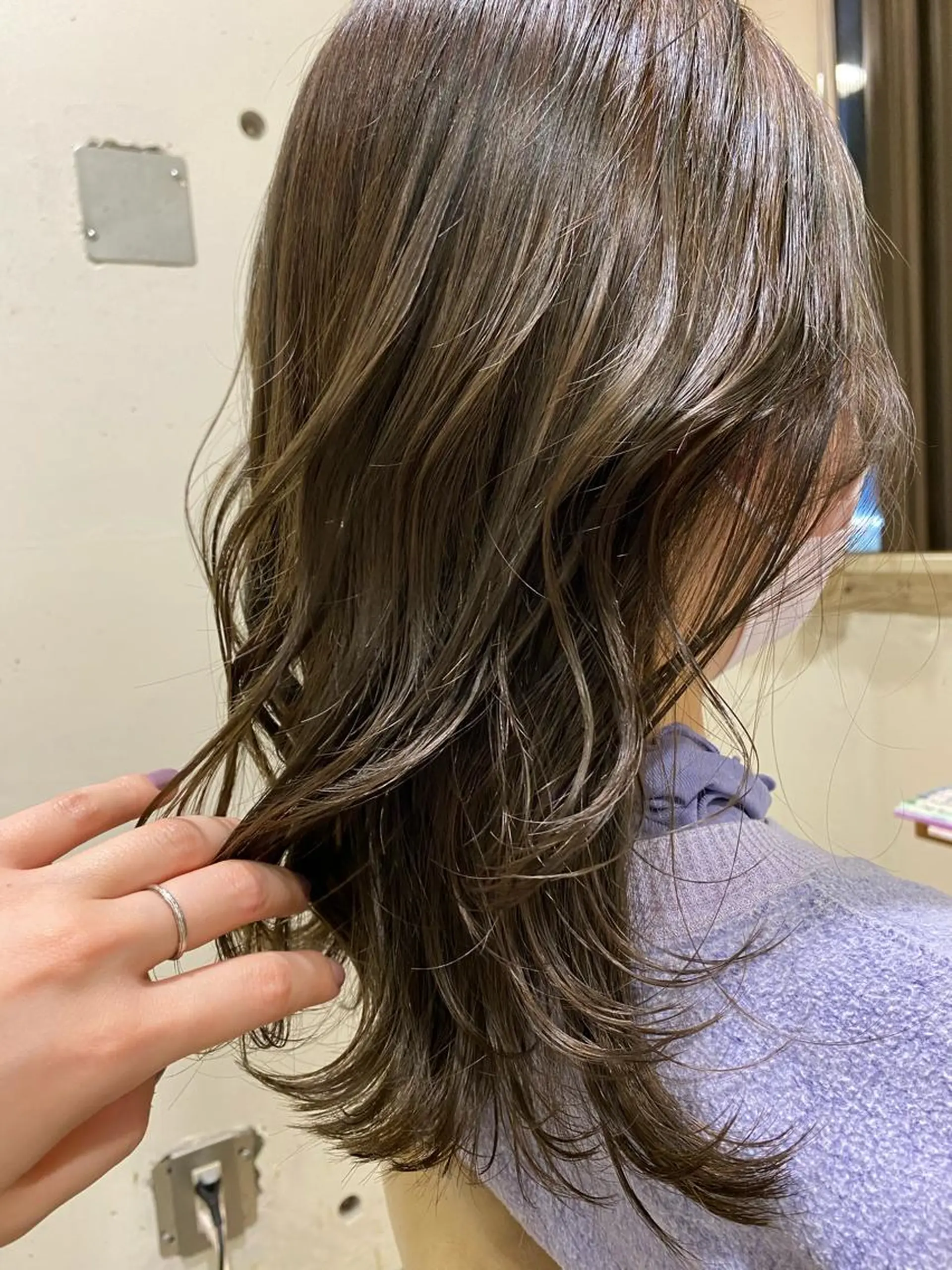 セミロング カラー パーマ美容師 hanaのヘアスタイル