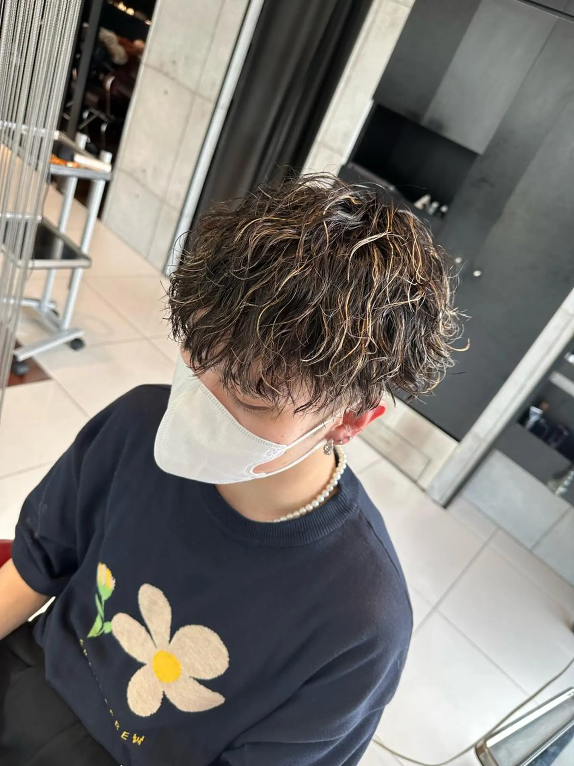 ショート パーマ メンズ メンズハイライト ハイライト little×aimer仙台2号店所属・仙台駅/メンズパーマ /🔗髙橋海汰のヘアスタイル