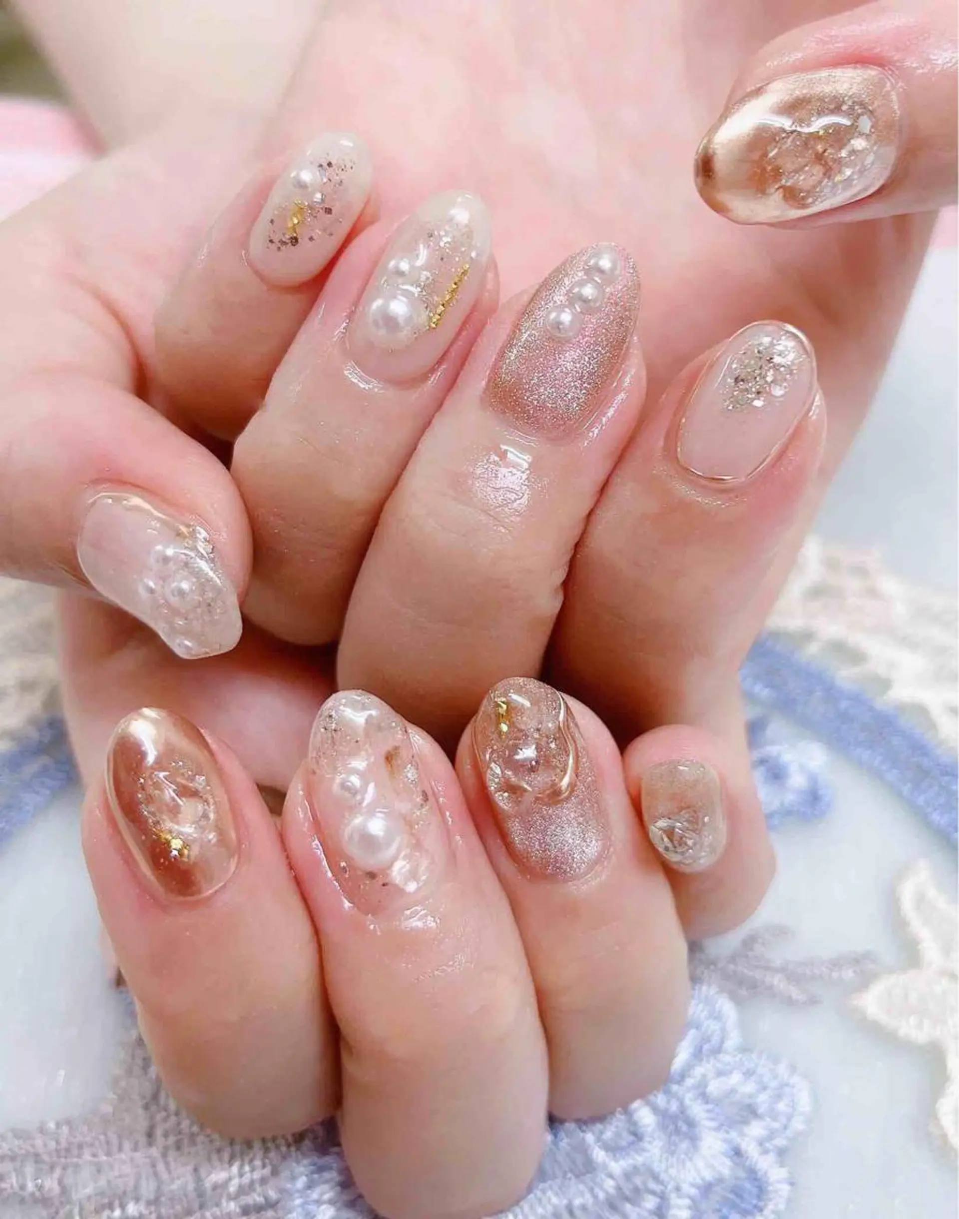 ネイル ハンドネイル MoonNail ユリ🌸のネイルデザイン