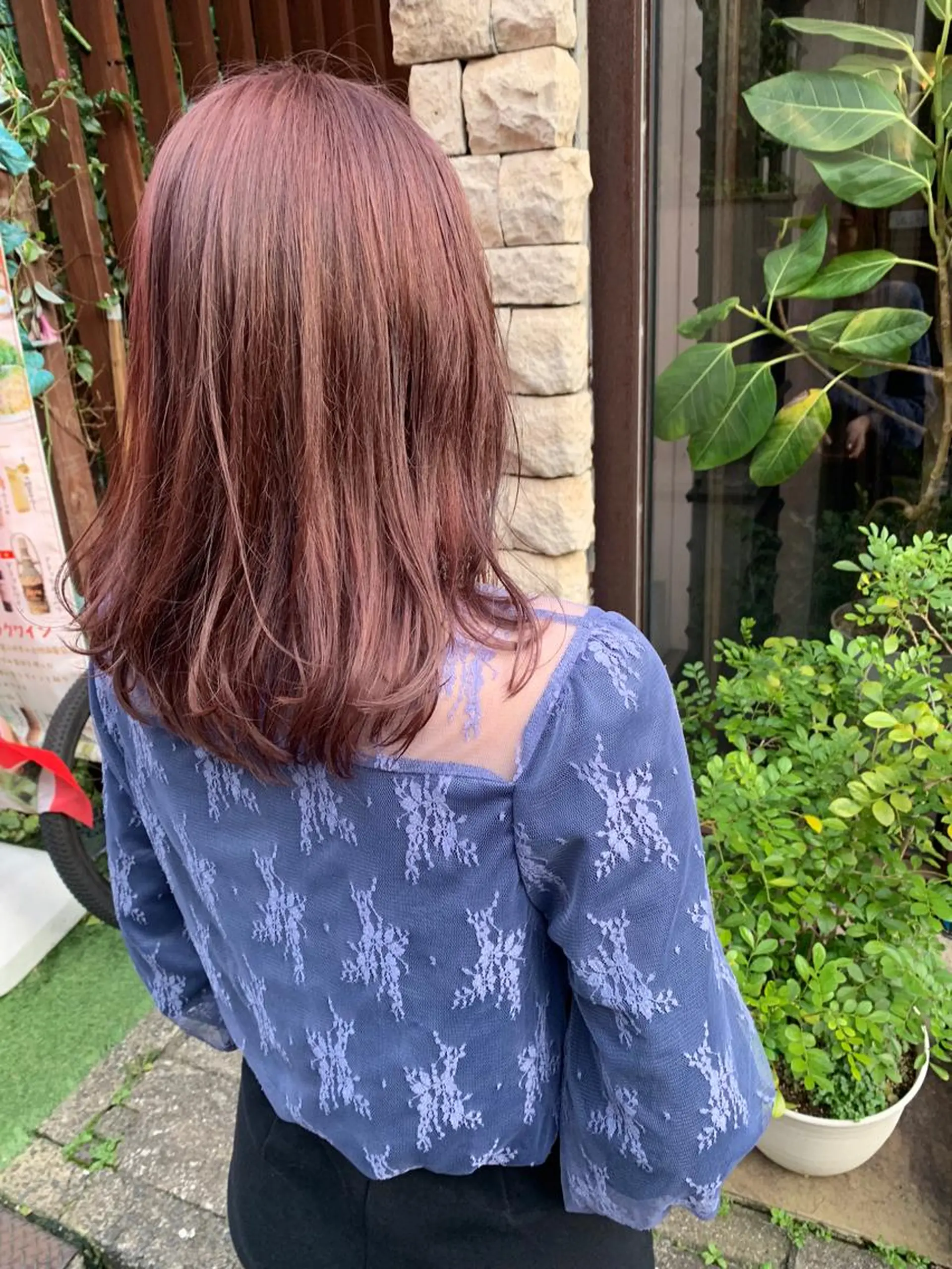 ミディアム カラー ベージュカラー ブリーチ ピンクカラー ピンクベージュ カット ヘアカラー トリートメント Libre 西野圭一のヘアスタイル