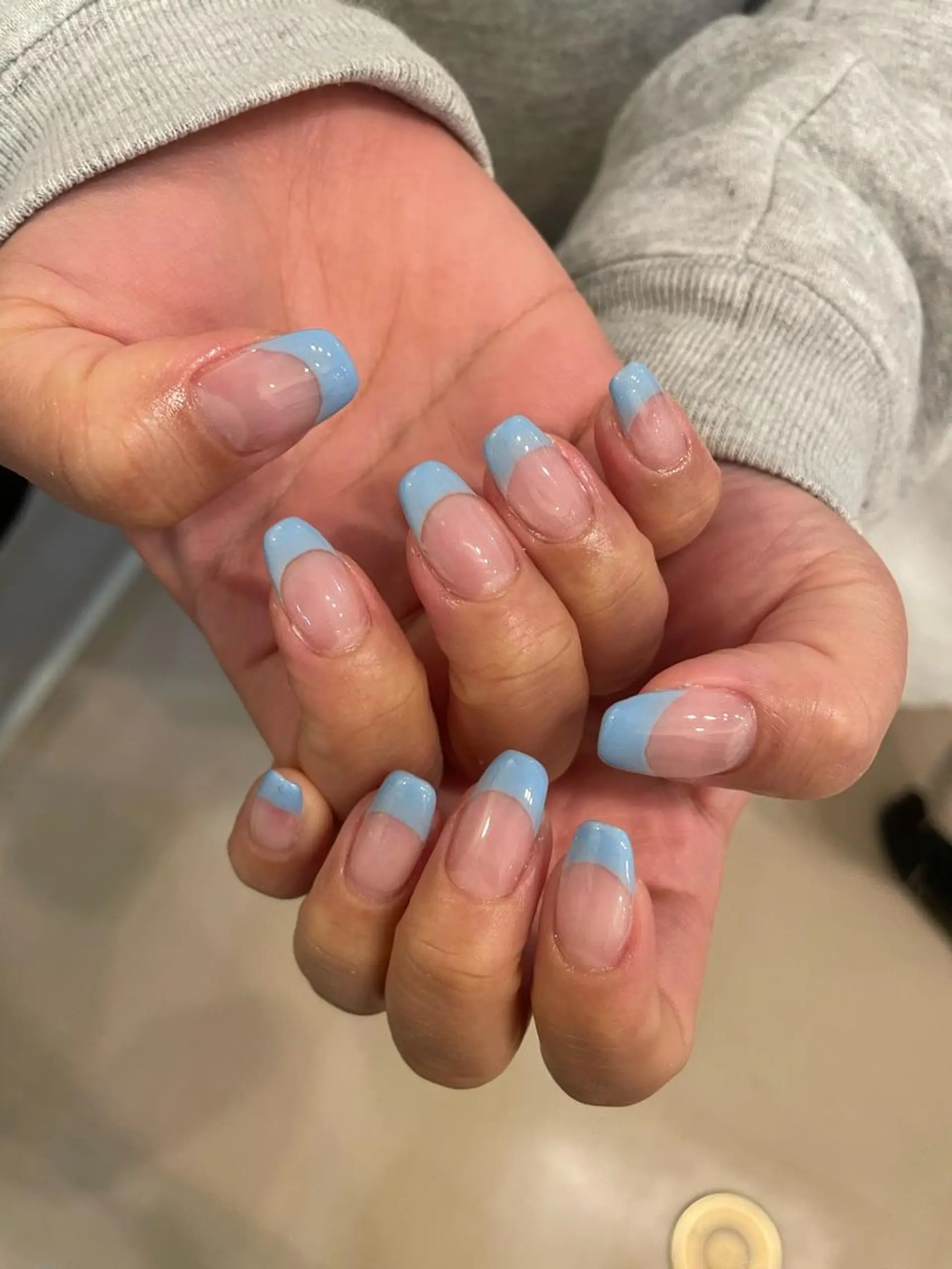 ネイル フレンチネイル diar blue 🩵ayanaのネイルデザイン