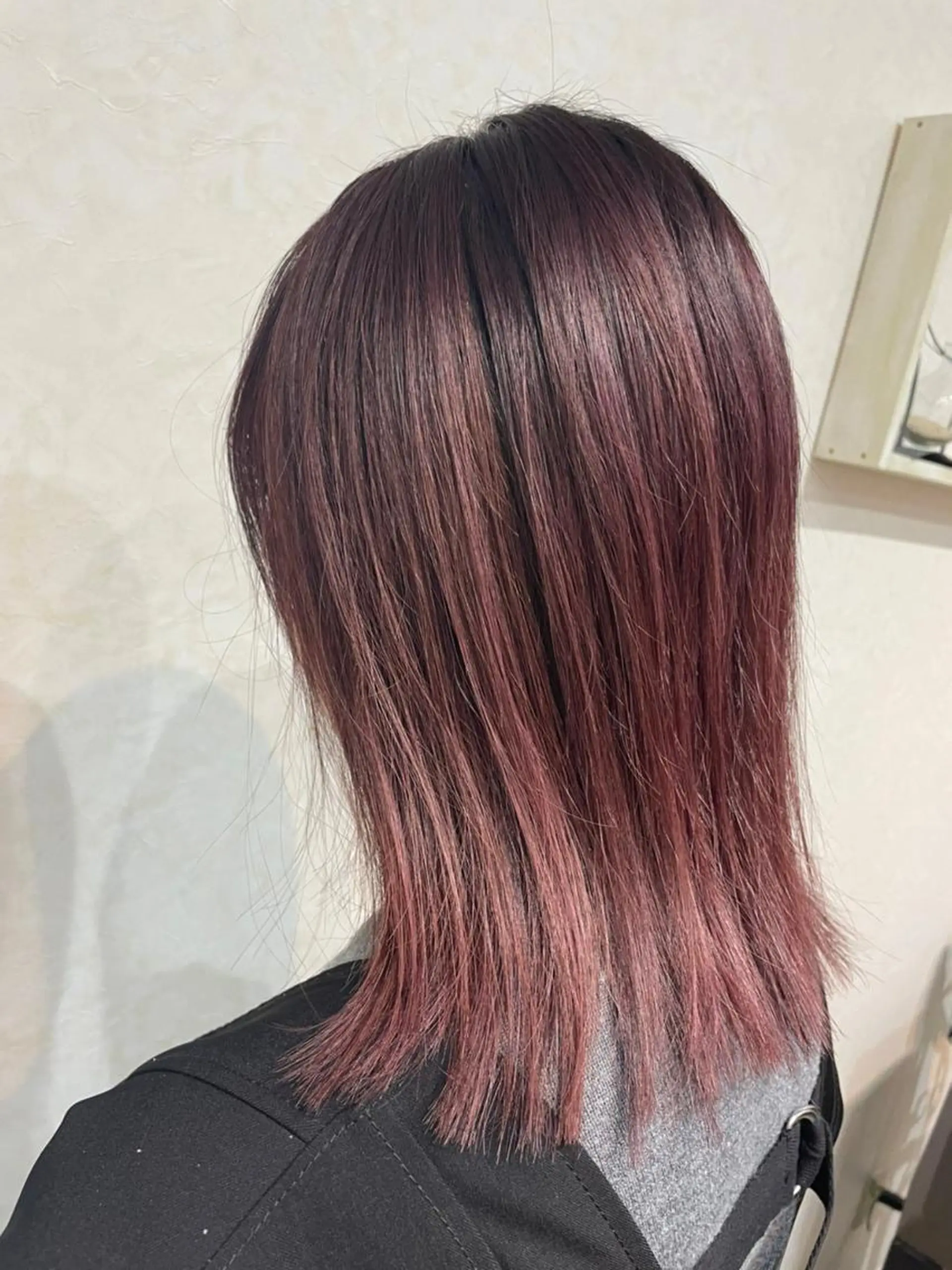 セミロング パーマ ヘアアレンジ カラー セミロングパーマ アディクシーカラー アッシュ バレイヤージュ ミストバング 【N°deseo】 吉祥寺のヘアスタイル