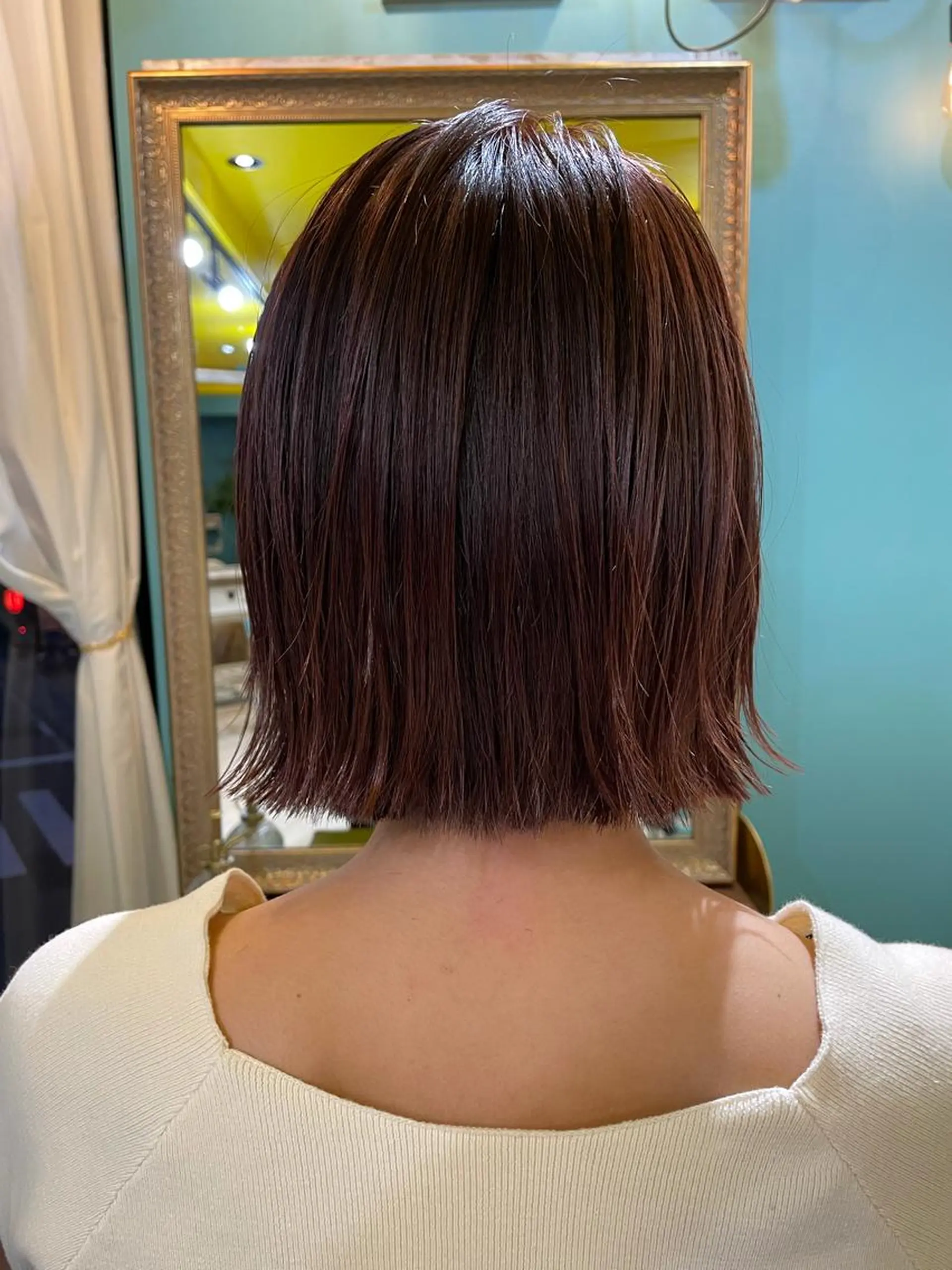 ミディアム ハイライト ヘアカラー 末石 智のヘアスタイル