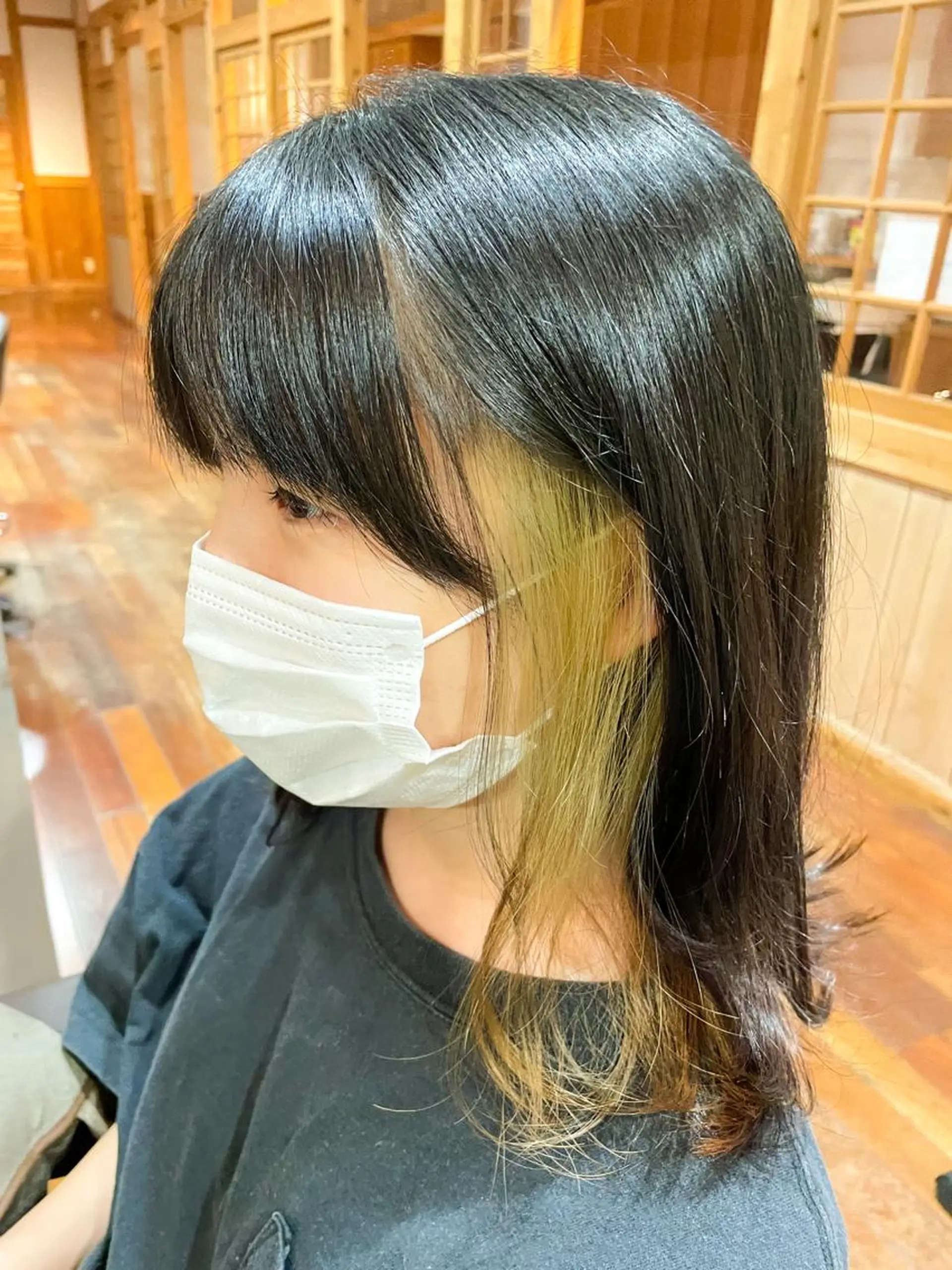 ミディアム カラー ブリーチ オレンジ 吉田 浩太郎のヘアスタイル