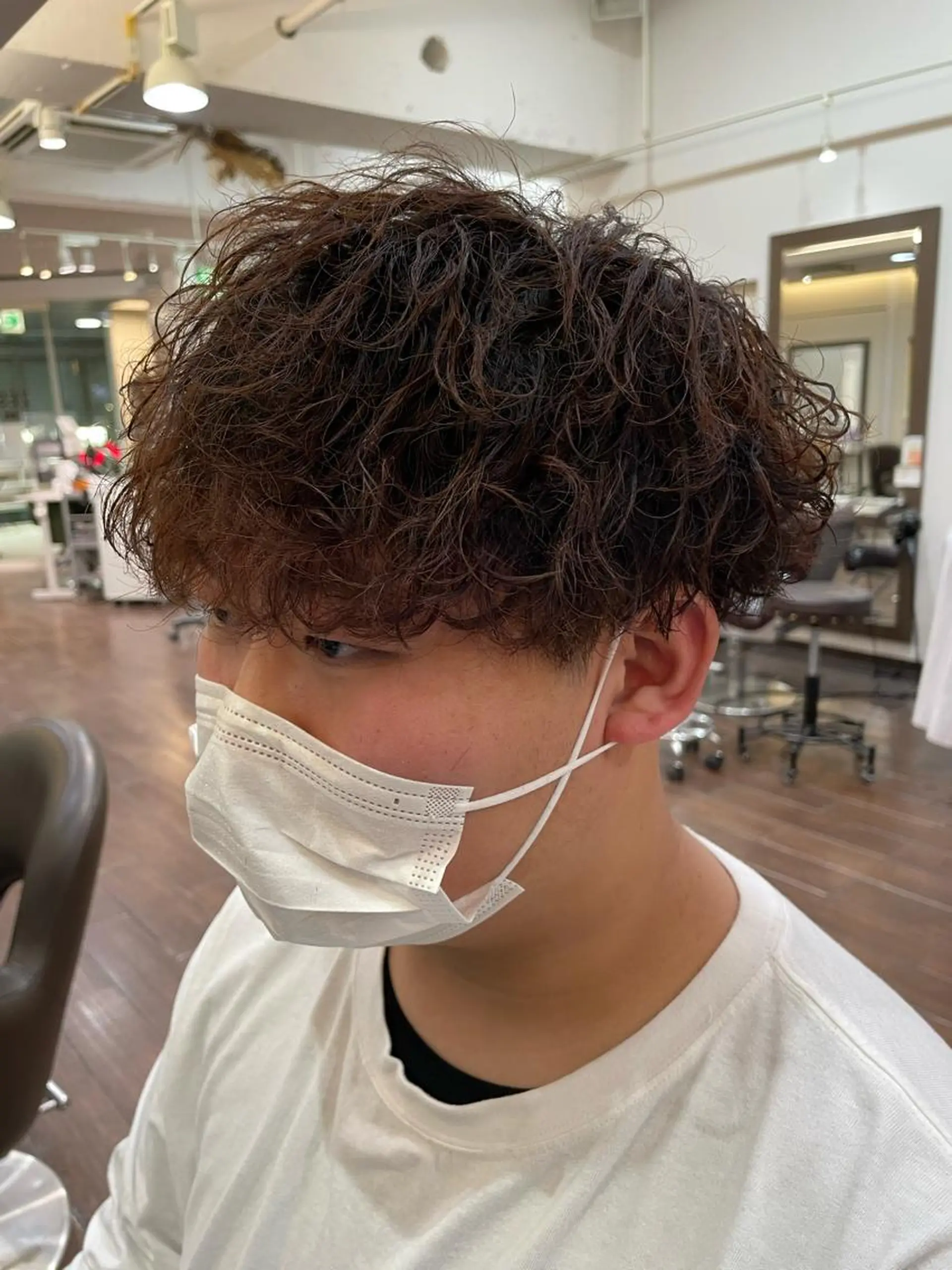 ショート パーマ メンズ 波巻きパーマ レディースカット いからしゆうたのヘアスタイル