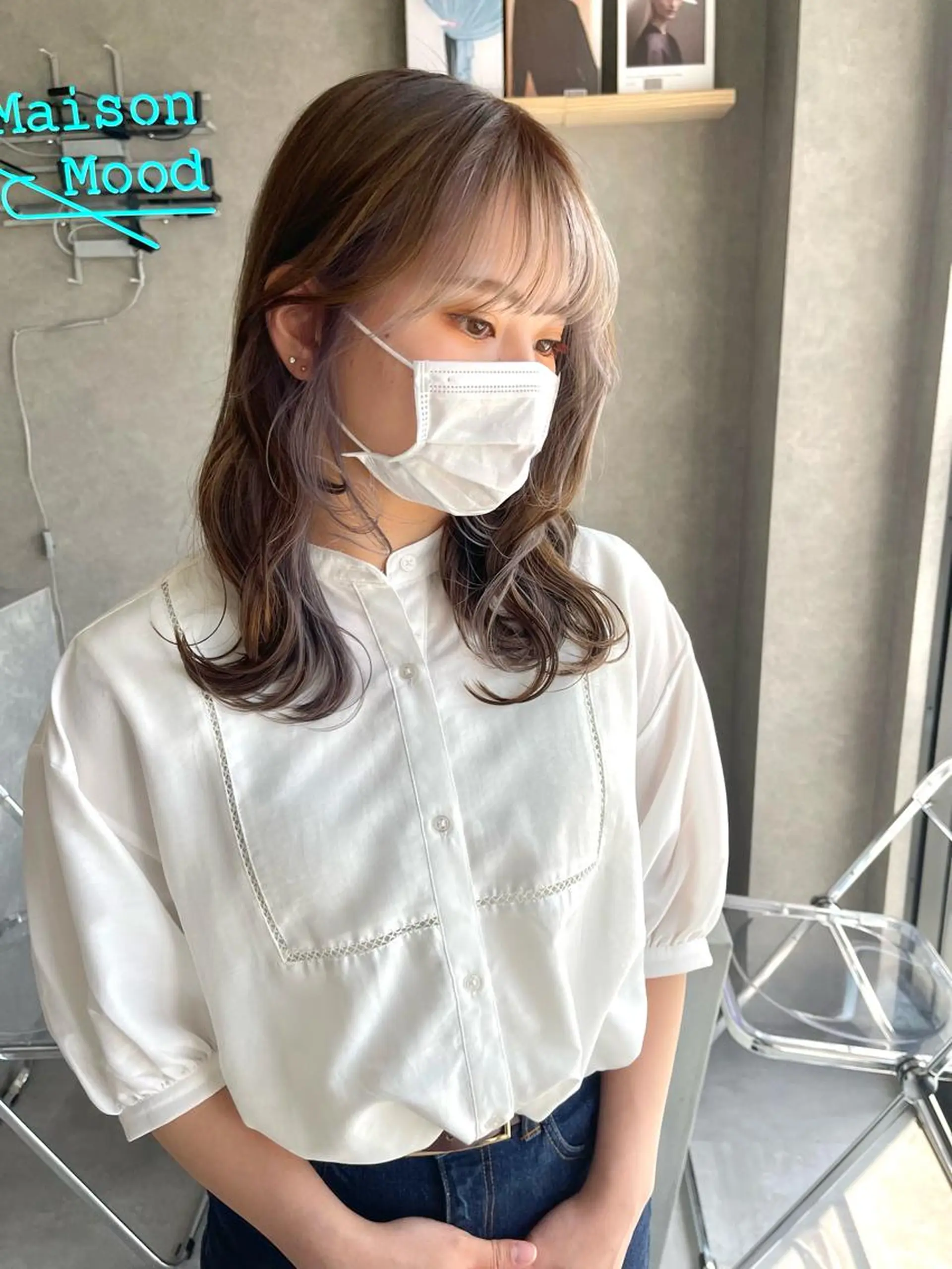 ミディアム カラー ヘアカラー 一ノ瀬 暁のヘアスタイル