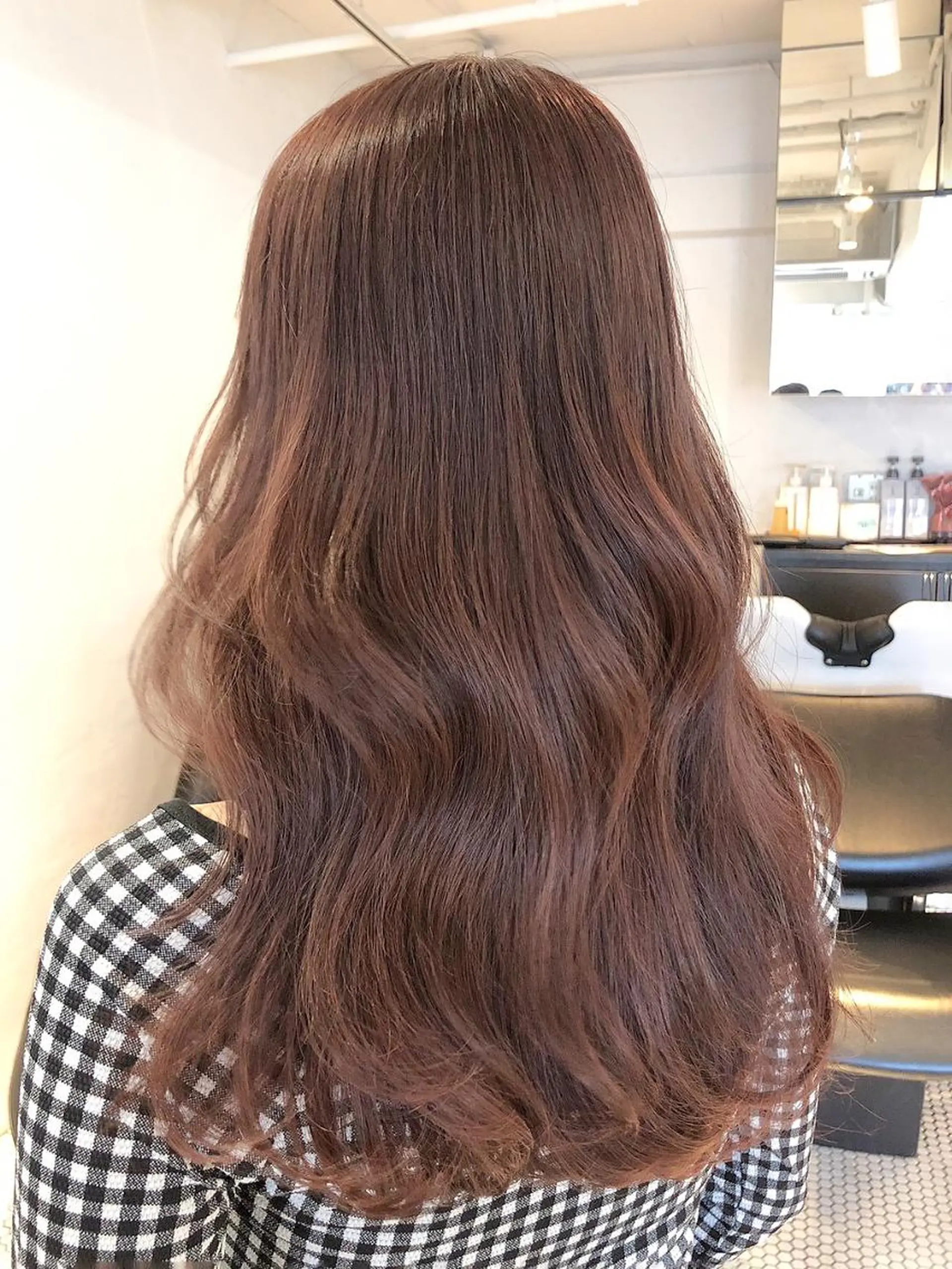 セミロング カラー パーマ ヘアアレンジ ベージュカラー オレンジ オレンジベージュ ITbyALBUM 八王子店のヘアスタイル