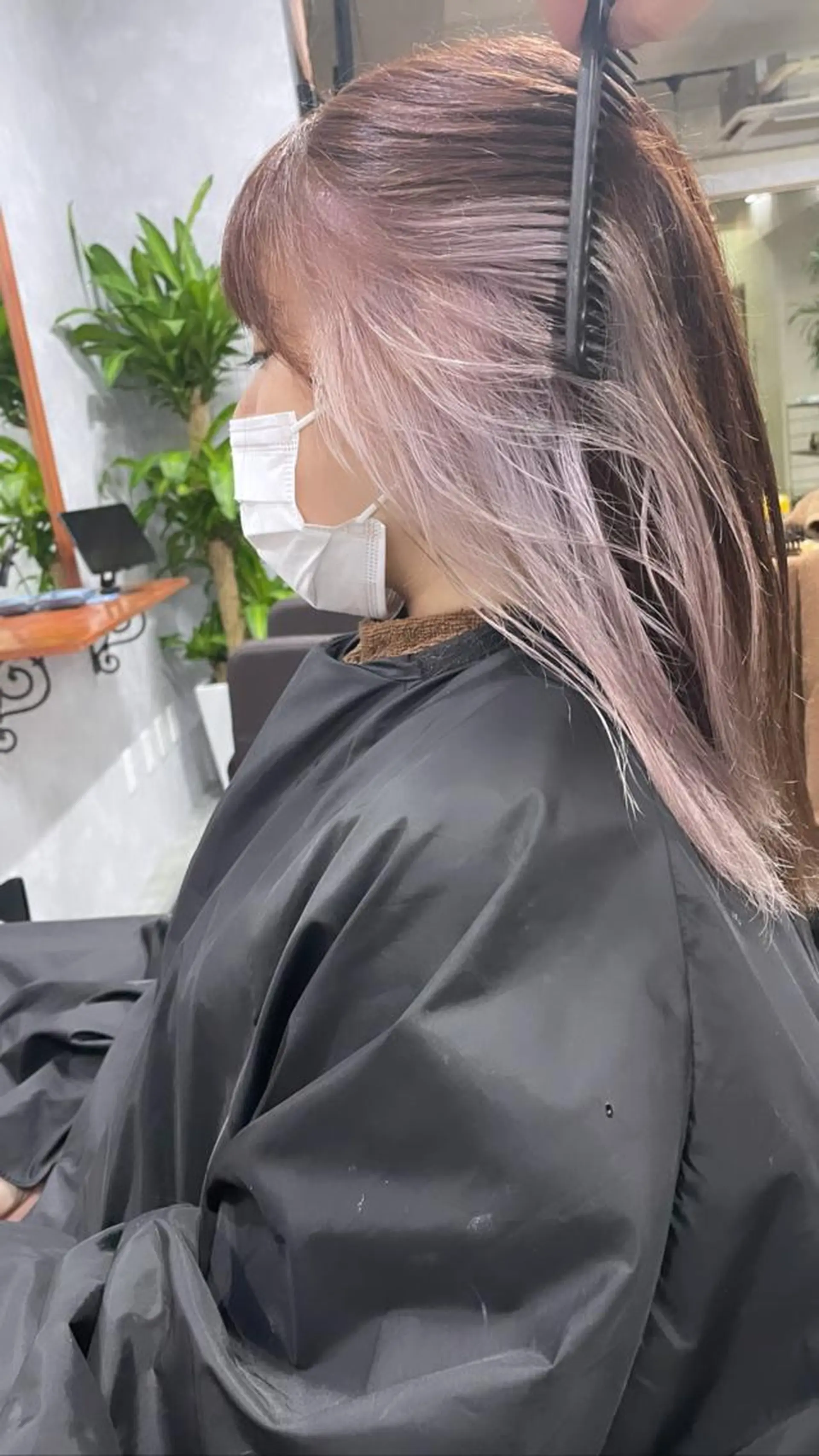 ロング アッシュ 韓国風カラー ボブ ハイライト 韓国風ヘア andKおもろまち店 艶ダブルカラー✨のヘアスタイル