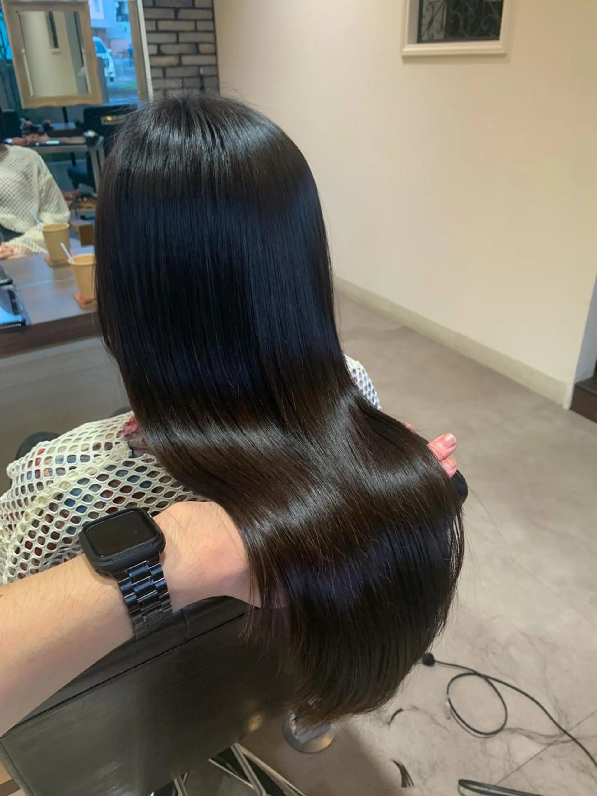 ロング カラー パーマ ブリーチ ケアブリーチ ダブルカラー ハイライトカラー ハイトーンカラー カット 縮毛矯正 トリートメント Uni.所属・地毛風ストレート/ 髪質改善/榎本流行のヘアスタイル