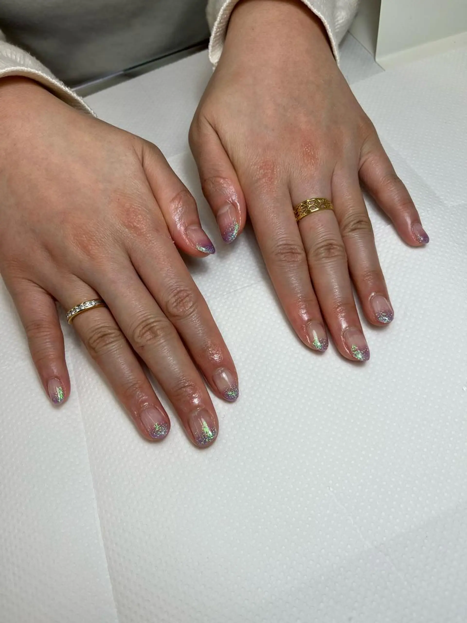 ネイル ブルー グラデーション グリーン ラメ(グリッター) パープル yamazoe 【MAXKELLY】のネイルデザイン