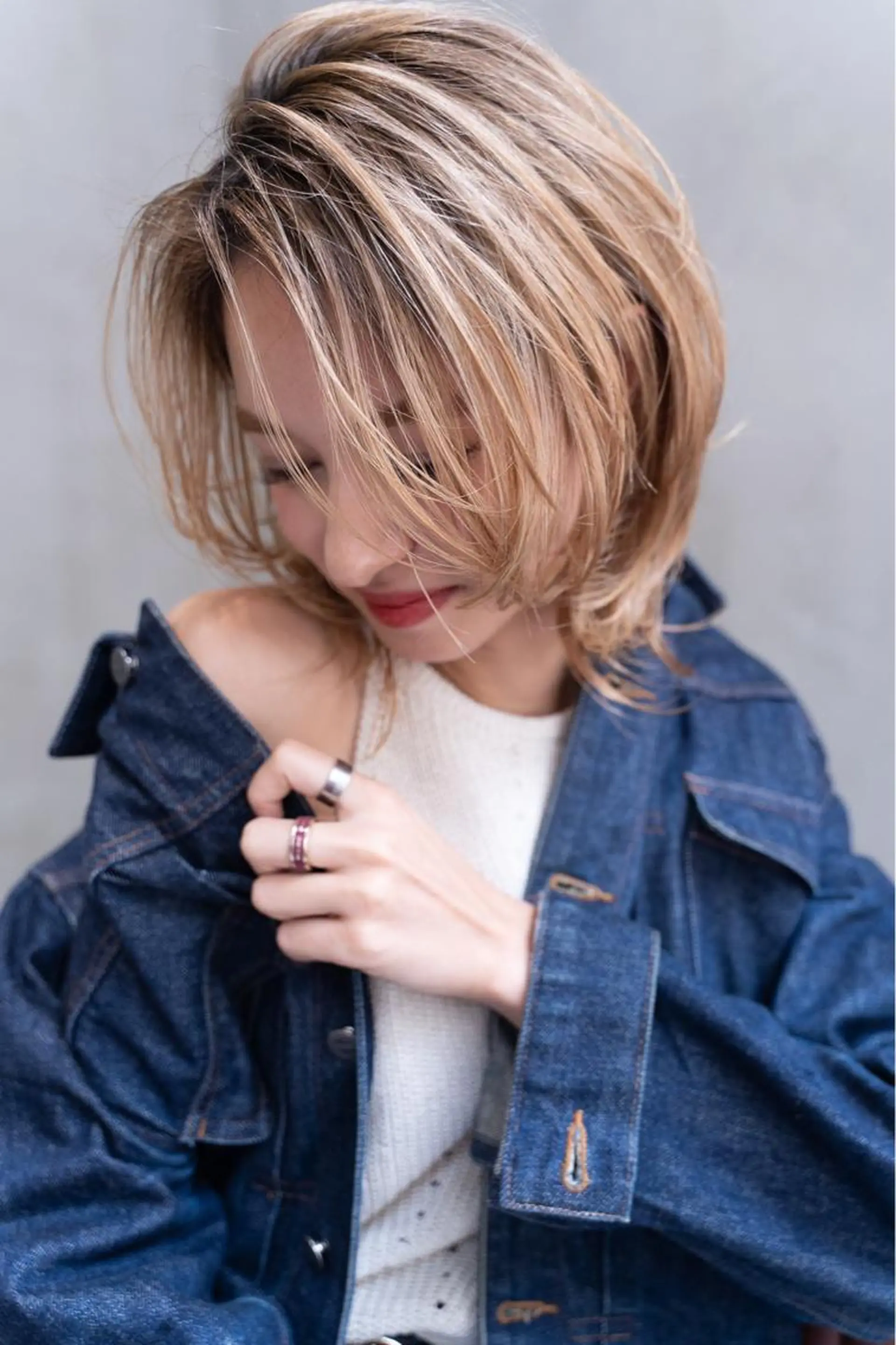 ミディアム カラー ヘアアレンジ ミディアムパーマ アディクシーカラー ベージュカラー グレージュ ハイライトカラー レイヤーカット/艶髪 🎀笠原 優花🎀のヘアスタイル