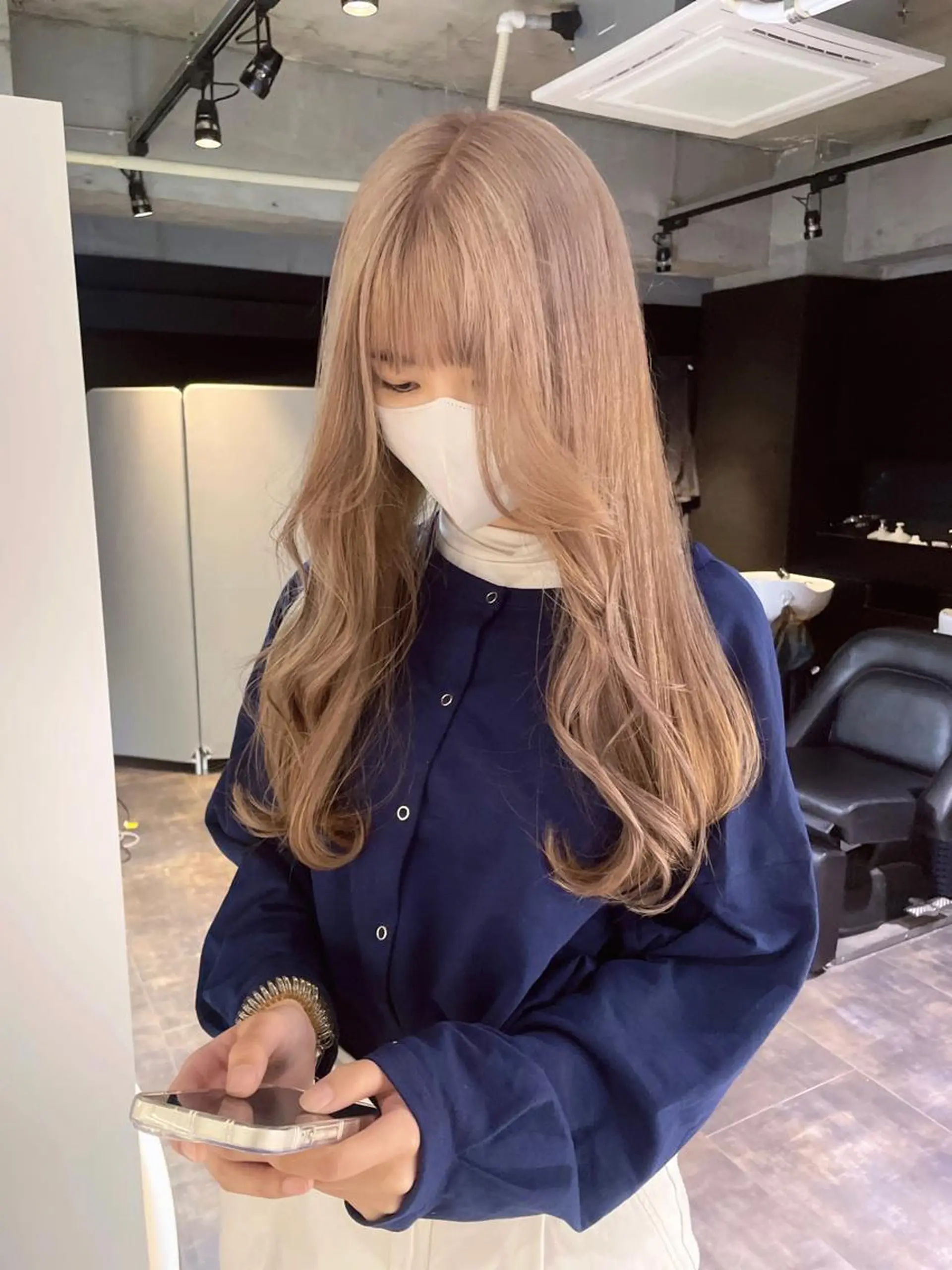 ロング カラー ブリーチ 縮毛矯正 ヘアカラー トリートメント 心斎橋/ブリーチ minamiのヘアスタイル