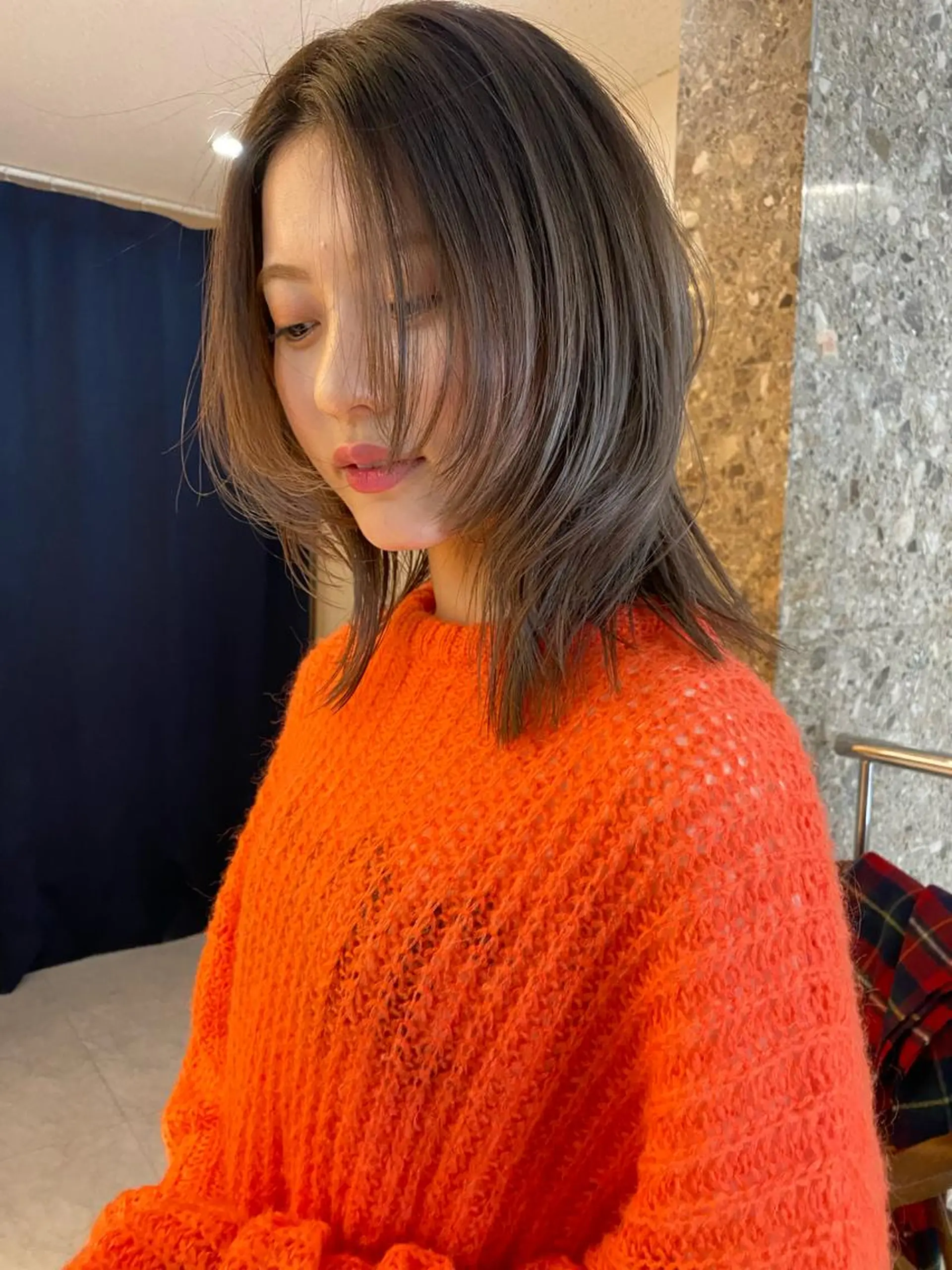 ミディアム カラー Pia ツボイ ケイタのヘアスタイル