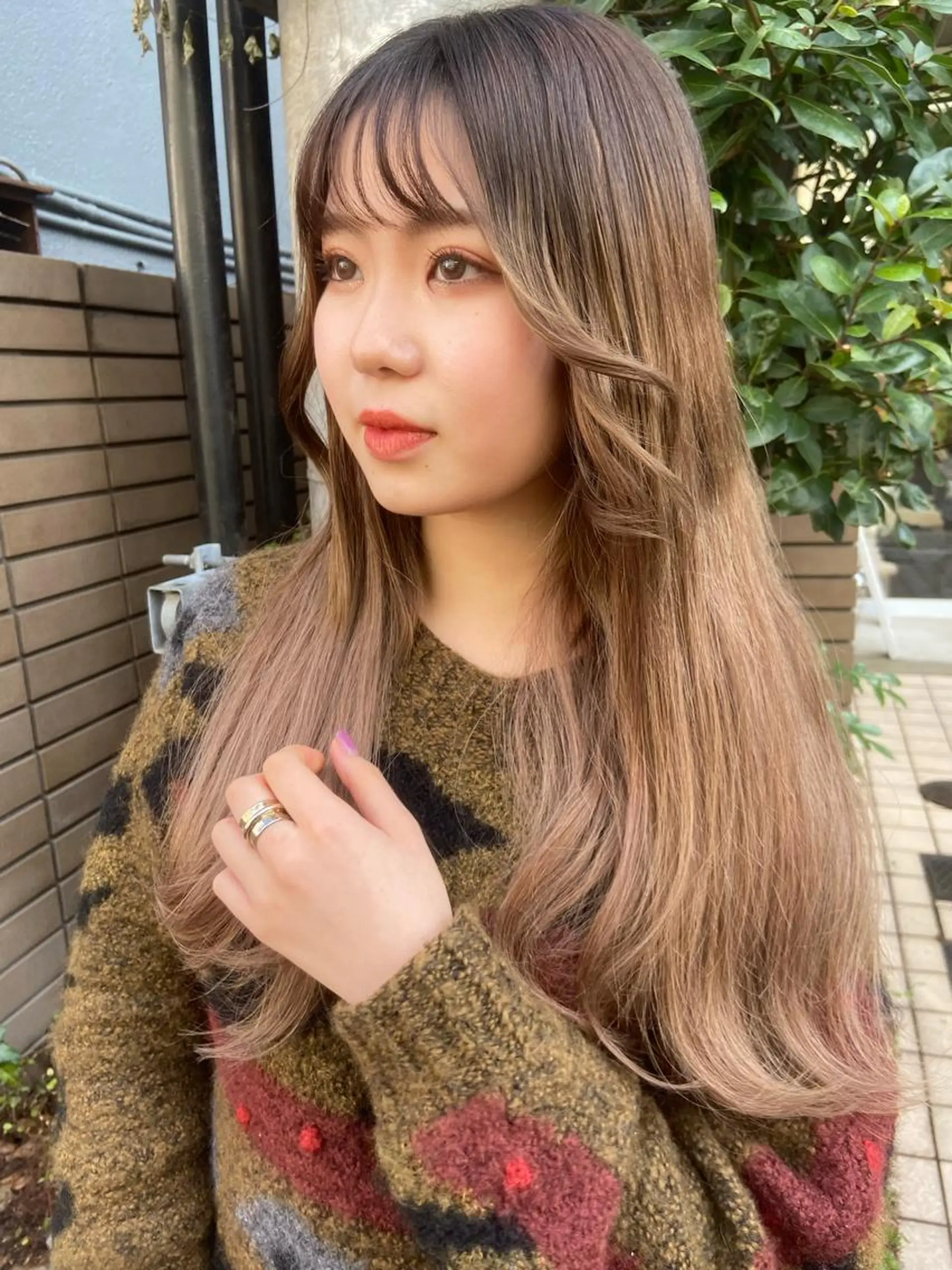 ロング カラー シールエクステ ブリーチ ハイトーンカラー ボブ エクステ エクステ 松尾太樹 【pia】福岡美容室のヘアスタイル