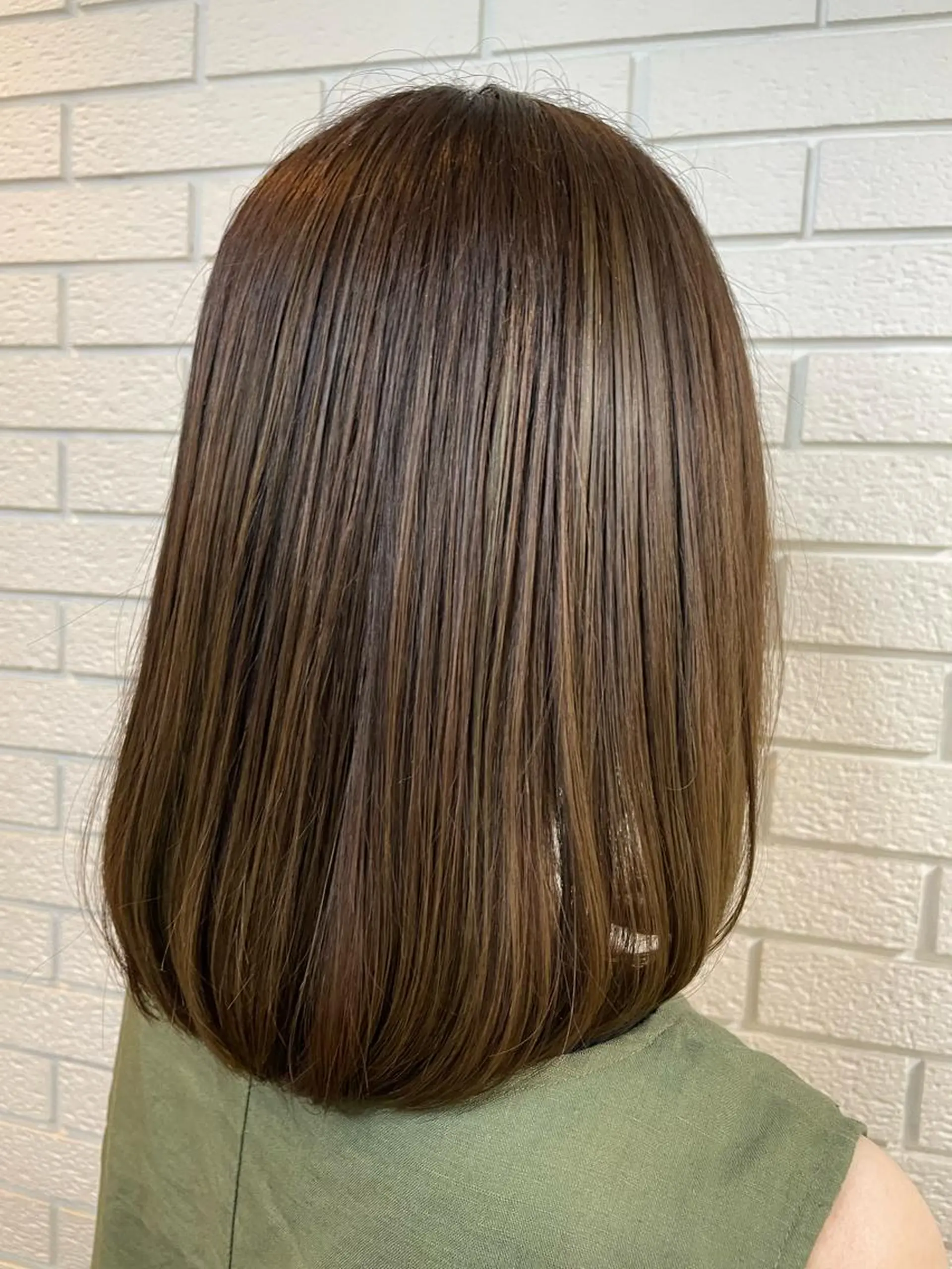 セミロング カラー ベージュカラー 透明感カラー オリーブベージュ トリートメント ニュアンスデザイン✄ YOU♡のヘアスタイル