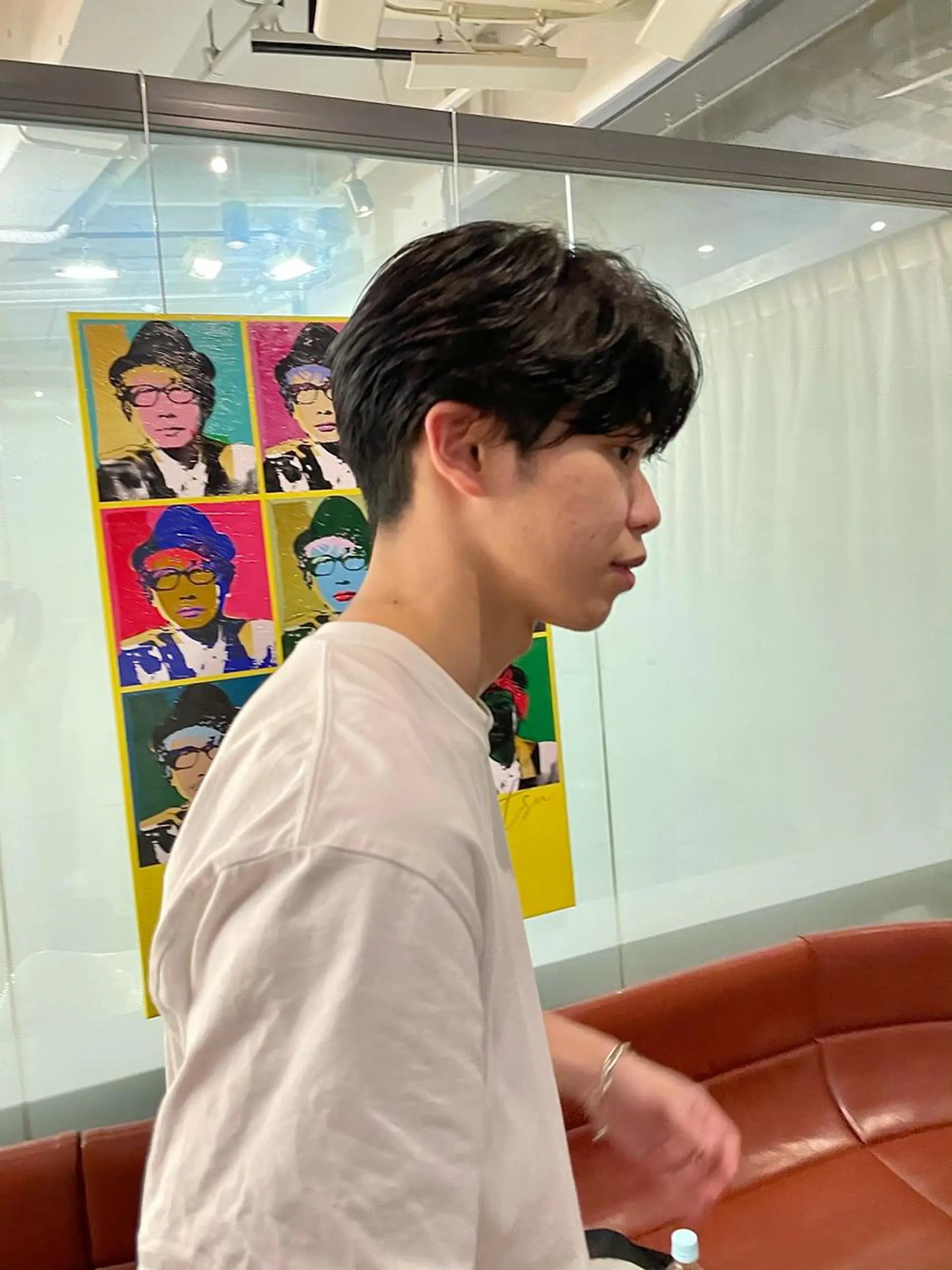 パーマ メンズ メンズパーマ 透明感カラー 大人グレージュ有村のヘアスタイル