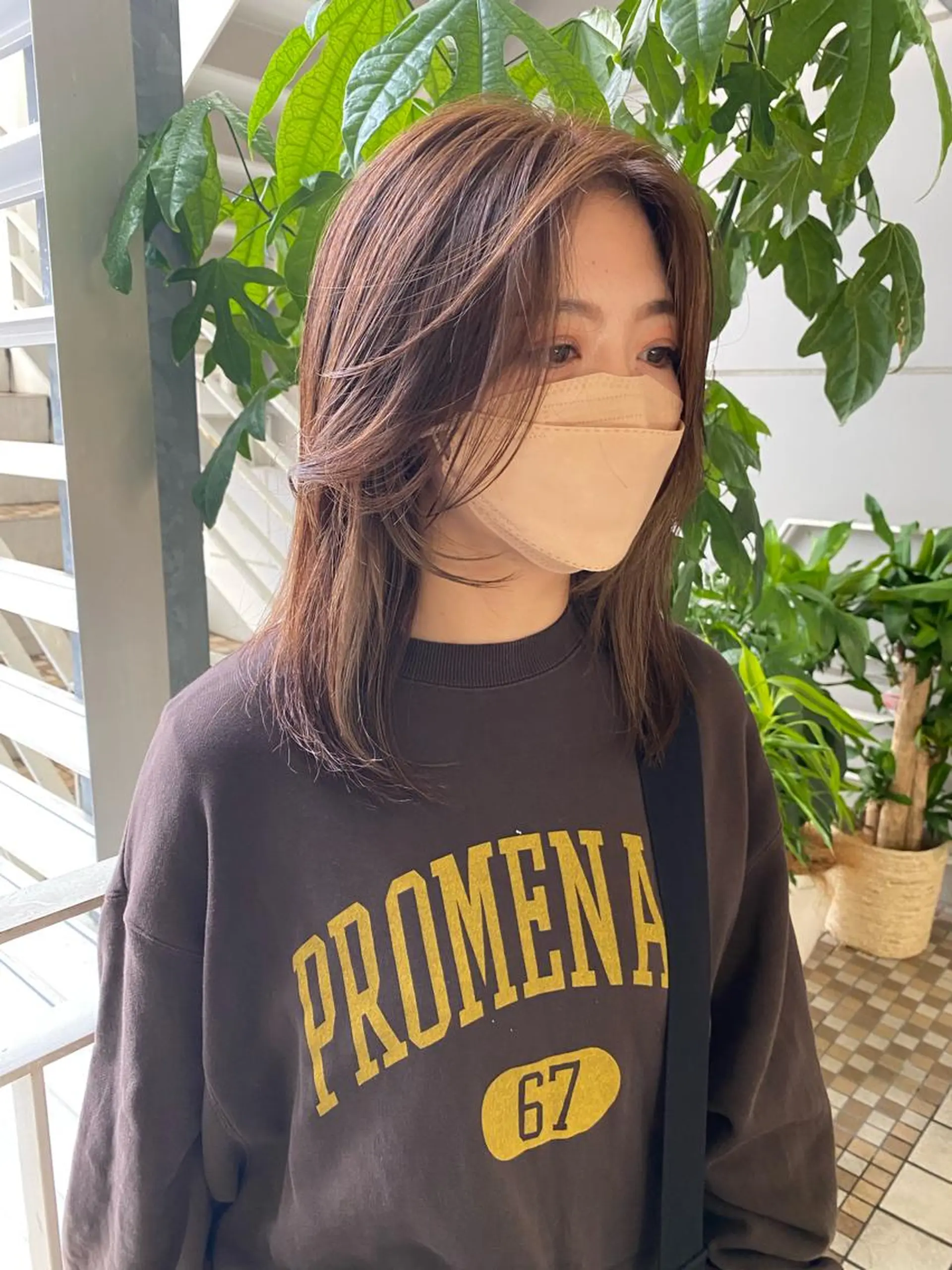 ミディアム カラー ヘアアレンジ カット ヘアカラー トリートメント 🫧umu.🫧韓国 /レイヤー/ハッシュのヘアスタイル