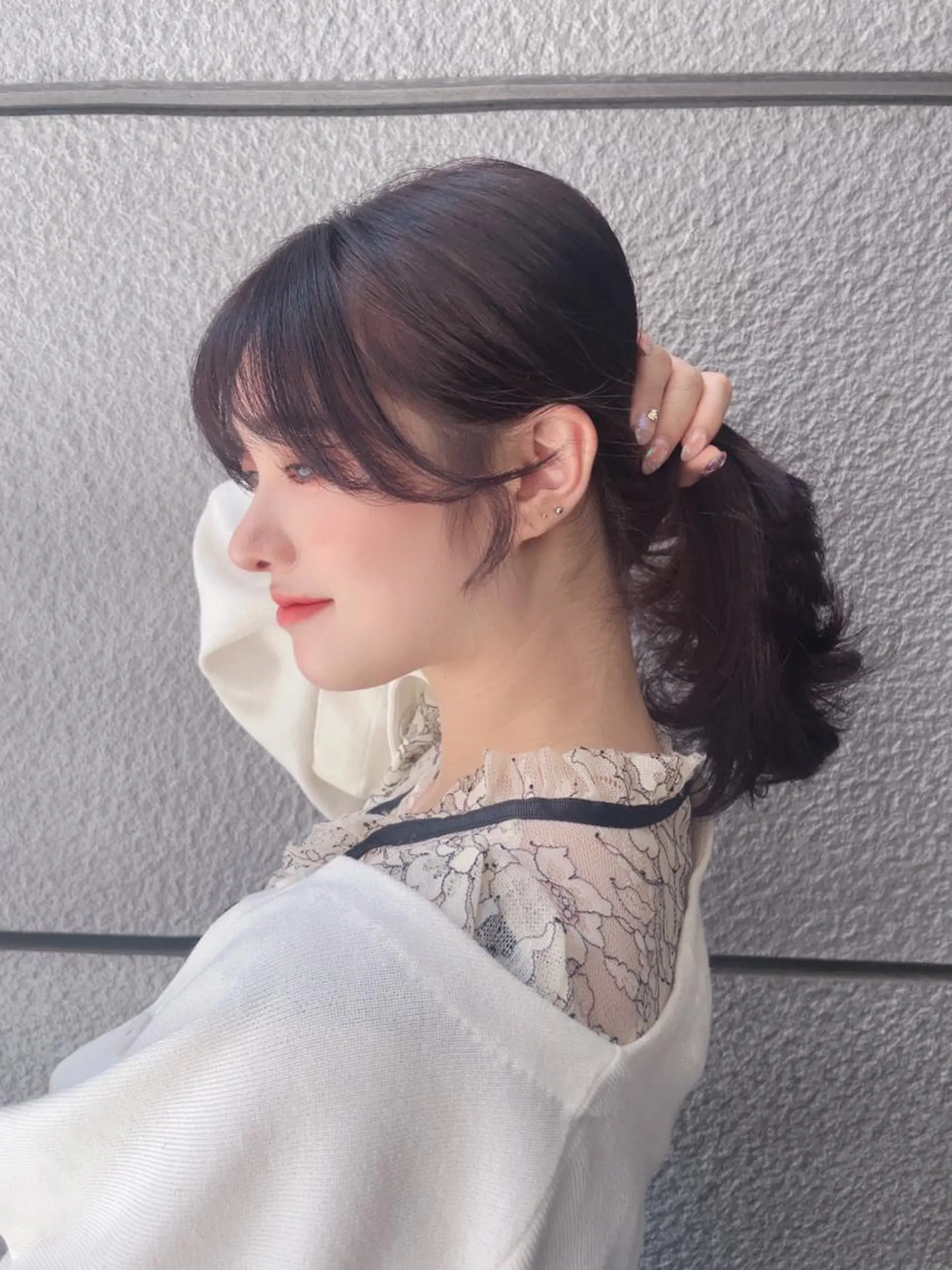 セミロング カラー ヘアアレンジ 🤎小顔レイヤー /ベージュ🤎友香のヘアスタイル