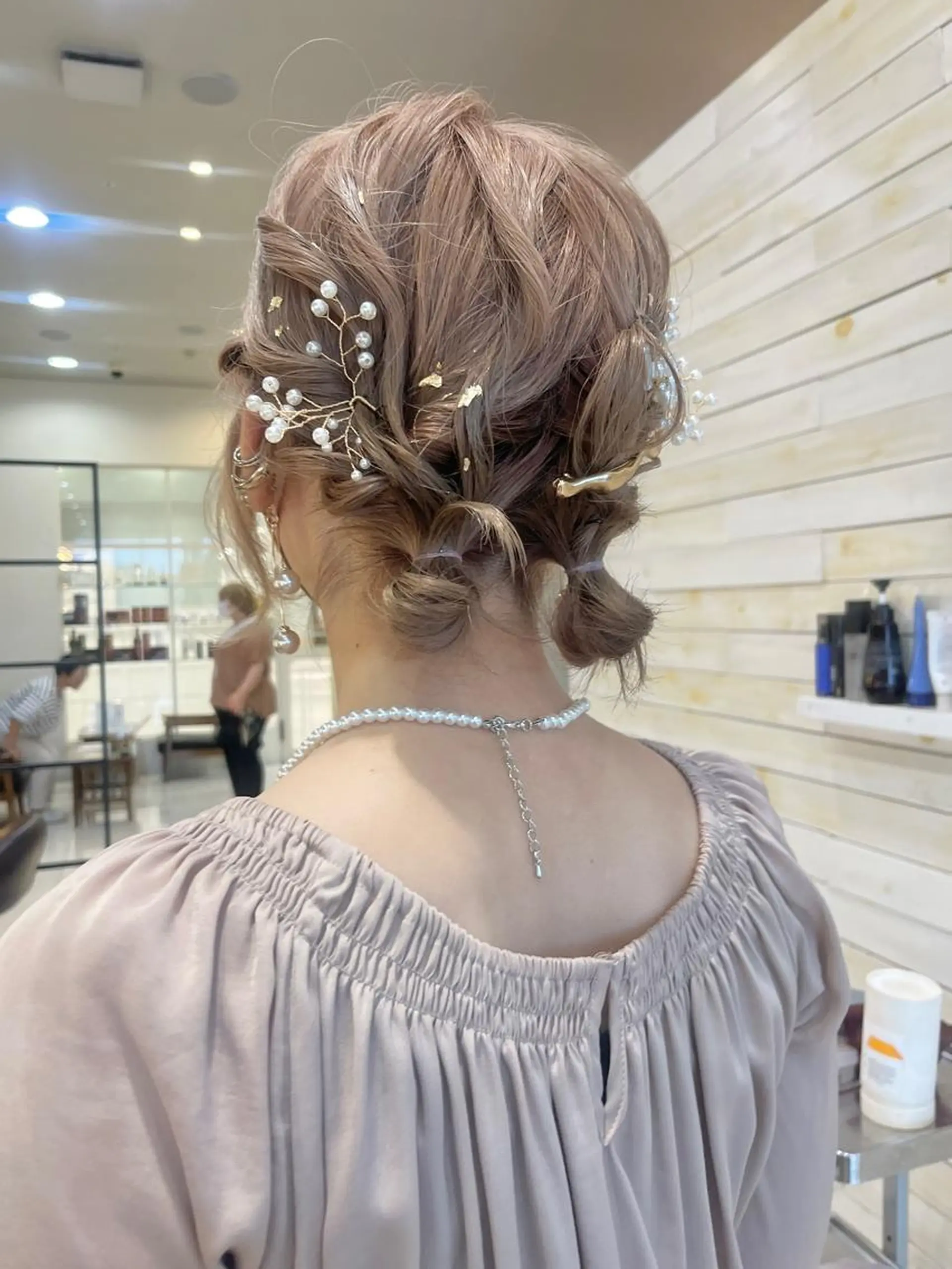 ヘアアレンジ ヘアセット 黒田瀬奈/ボブ まろやかベージュのヘアスタイル