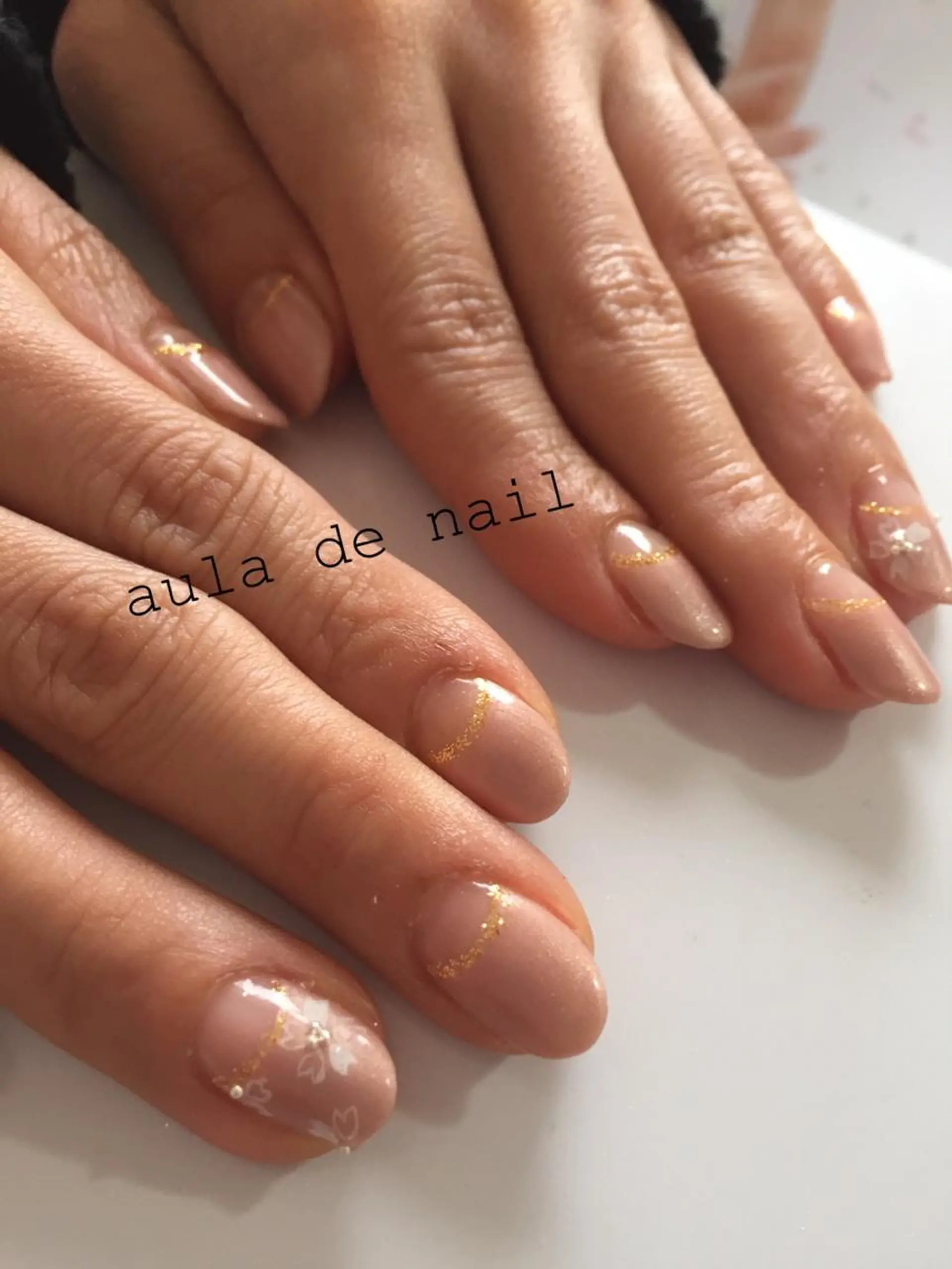 ネイル アートネイル 桜ネイル auladenail アウラデネイルのネイルデザイン