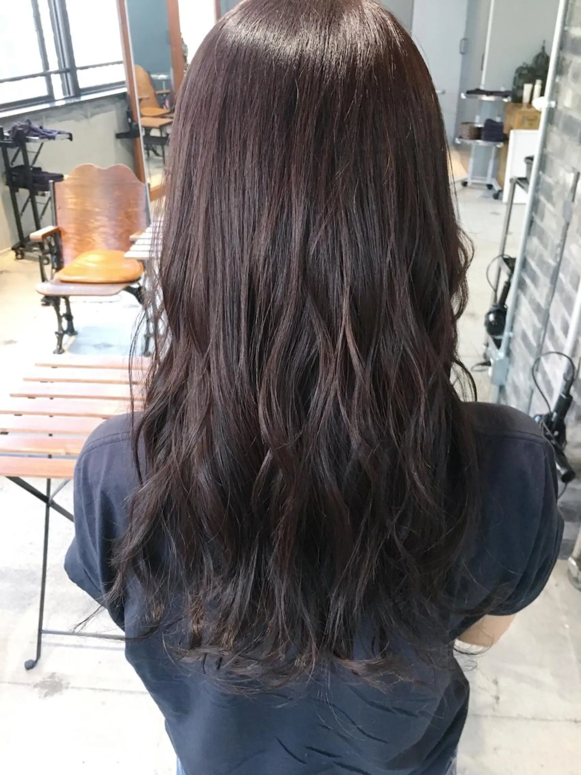 ロング カラー パーマ アッシュ ラベンダーカラー ラベンダーアッシュ オレンジ 代表 中島貴志のヘアスタイル