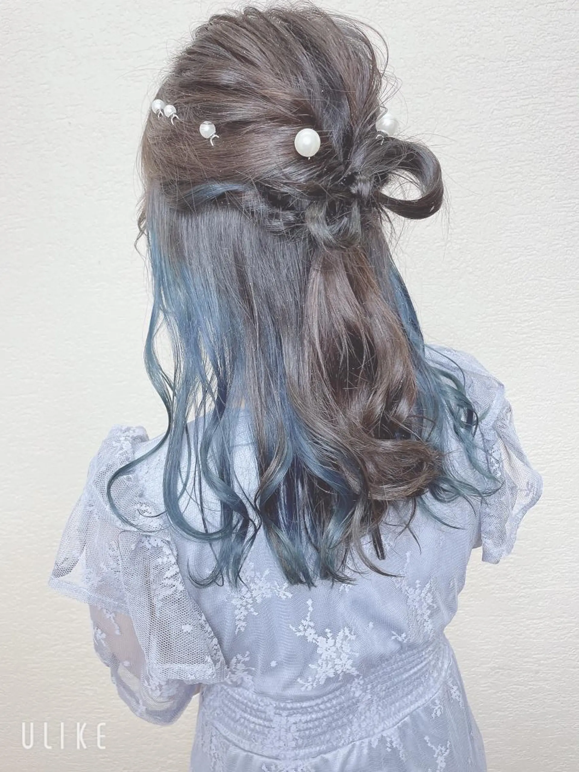 ロング カラー ブルーカラー ブルージュ カット ヘアカラー ❣️モードケイズ塚口 和田一将のヘアスタイル