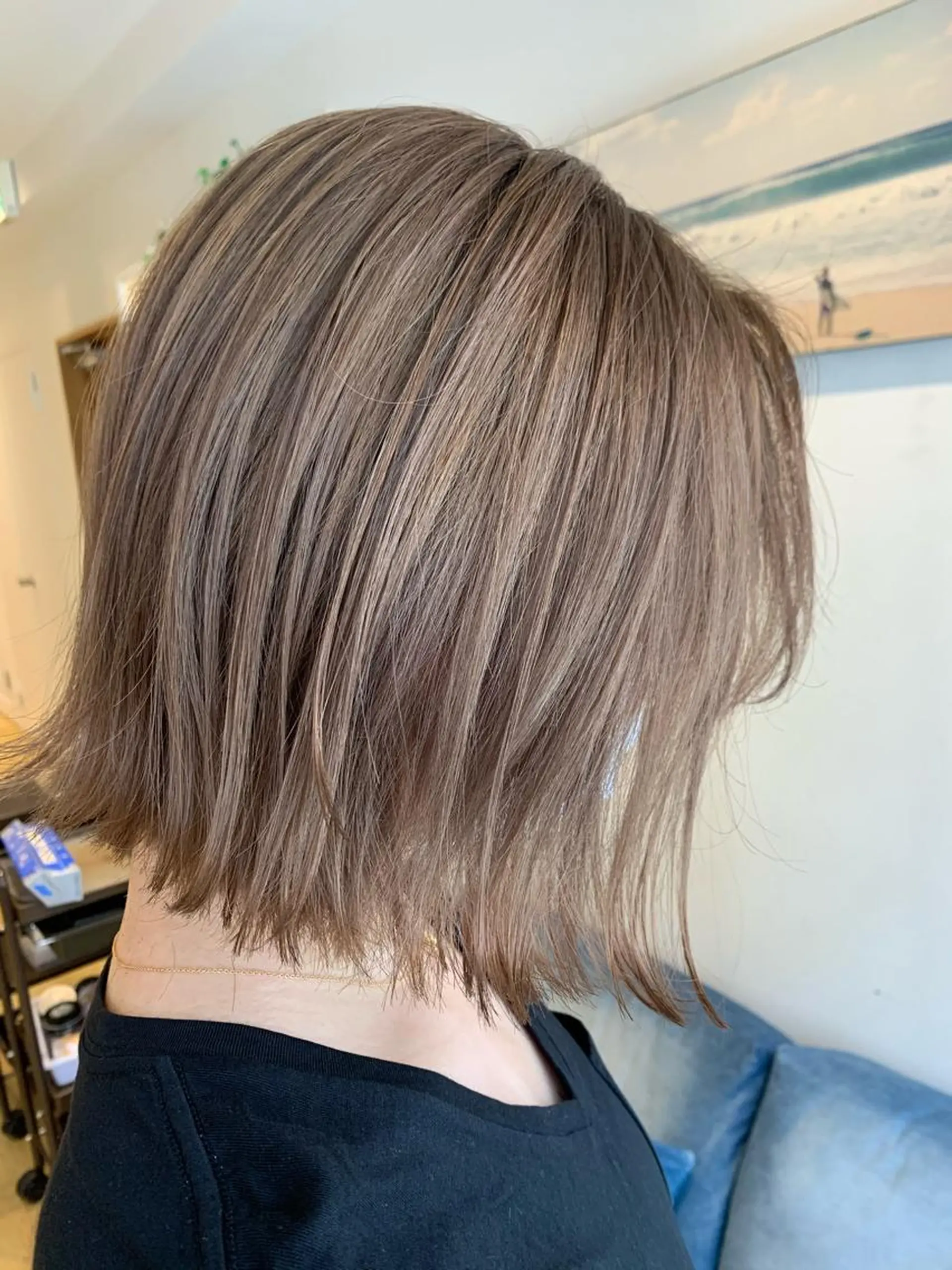 ミディアム カット 渋谷ハイトーン/ デザインカラー阿部のヘアスタイル