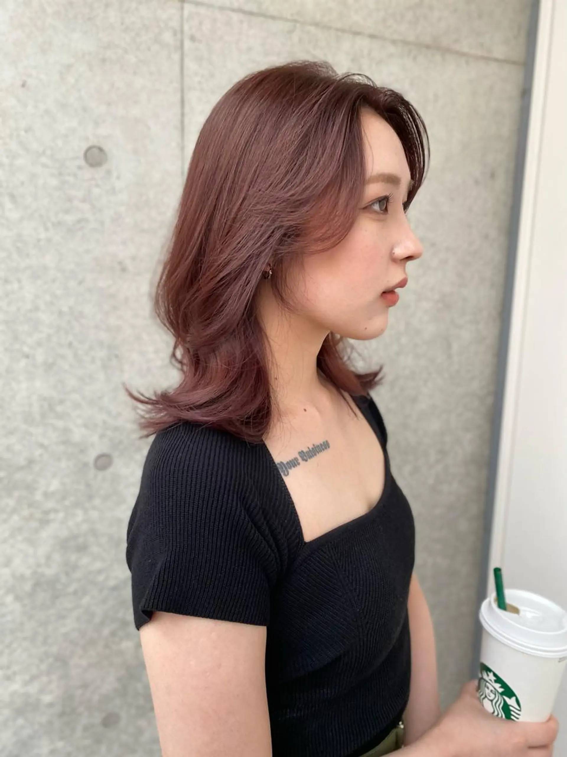 ミディアム カラー カット ヘアカラー トリートメント レイヤー/柔色 カラー/SAkiのヘアスタイル