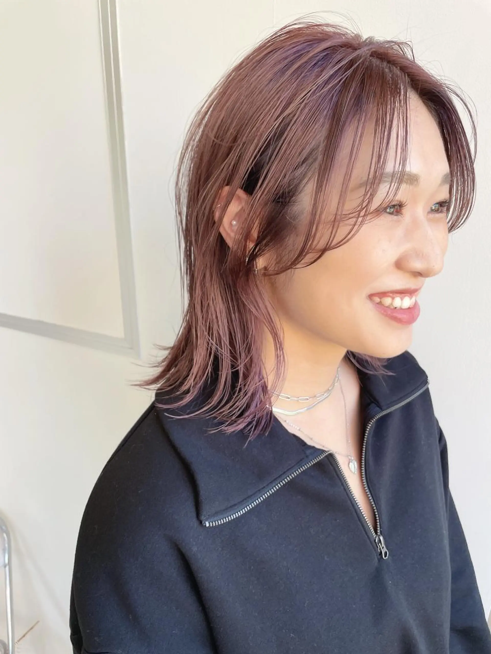 ミディアム カラー ベージュカラー ピンクカラー ピンクベージュ ill/ダブルカラー 髪質改善/小島のヘアスタイル