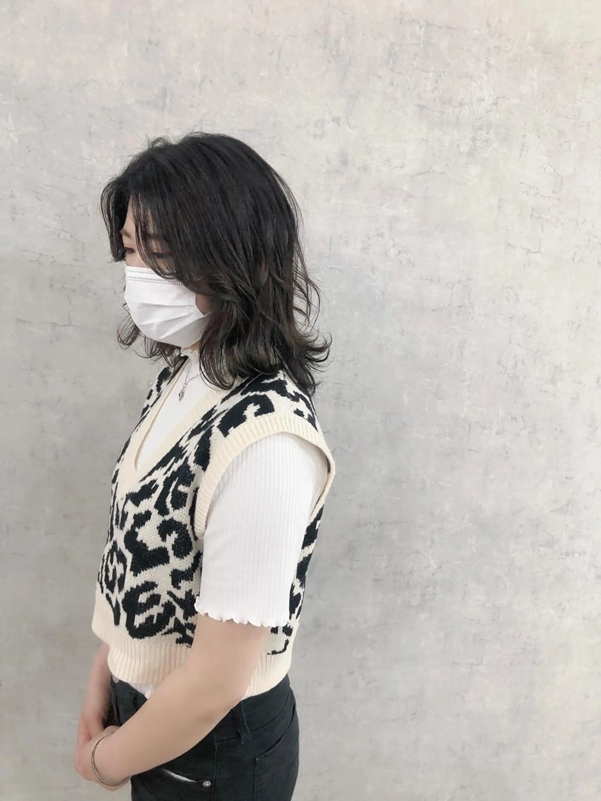 ミディアム カラー ヘアアレンジ ネイル マツエク・マツパ アディクシーカラー バレイヤージュ ミストバング ベージュカラー ブリーチ エビスザキレン／メン ズ／心斎橋🌳のヘアスタイル