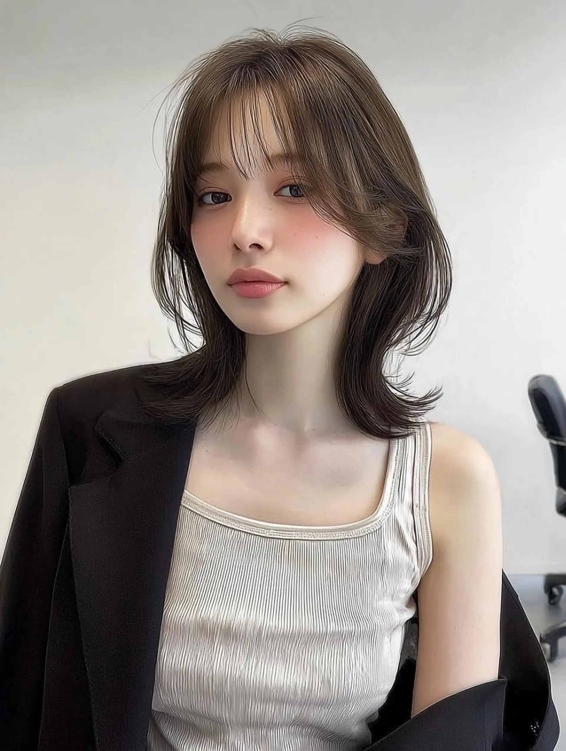 ミディアム カット ヘアカラー 肥後 有紗のヘアスタイル