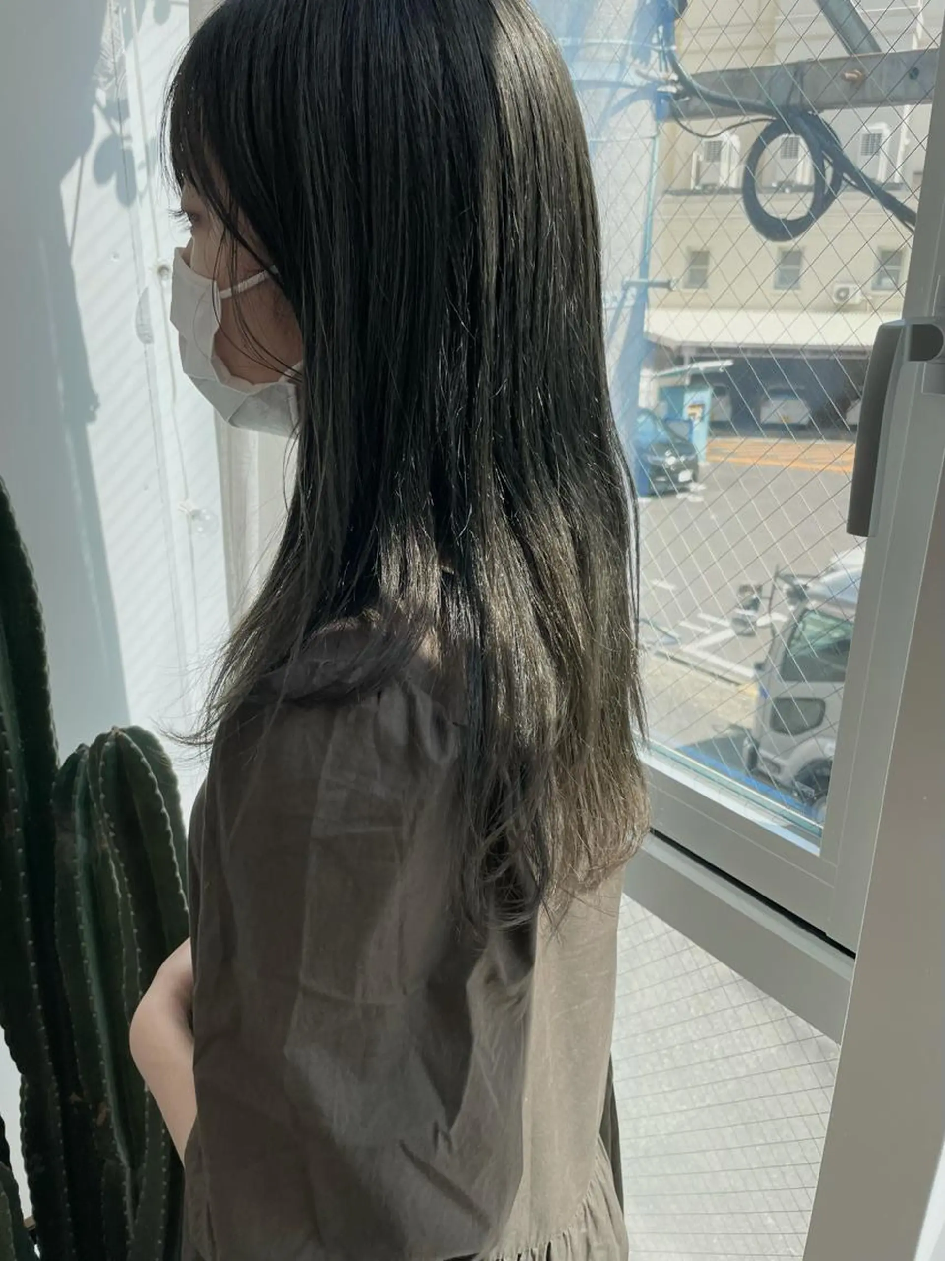 ロング カラー ブリーチ 透明感カラー ヘアカラー HaKU 藤本かすみのヘアスタイル