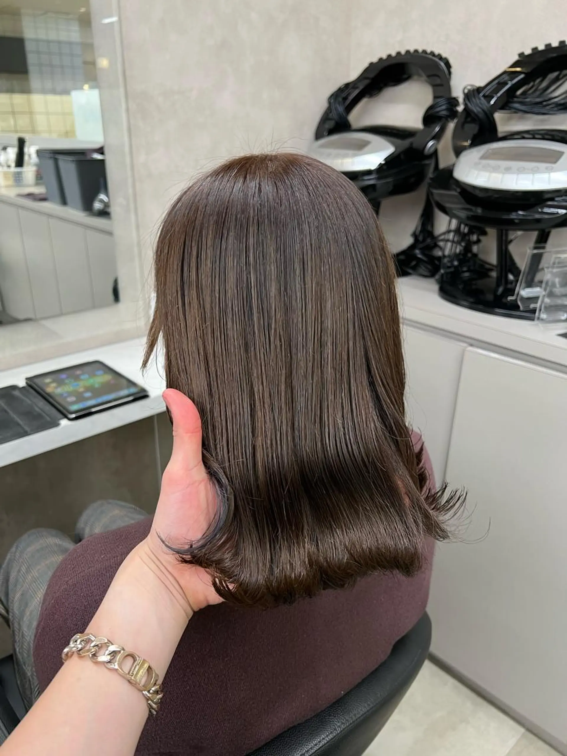 セミロング パーマ ヘアアレンジ メンズ マツエク・マツパ アイブロウ 韓国風ベージュ🤎 赤みなし🌿横浜🤎のヘアスタイル