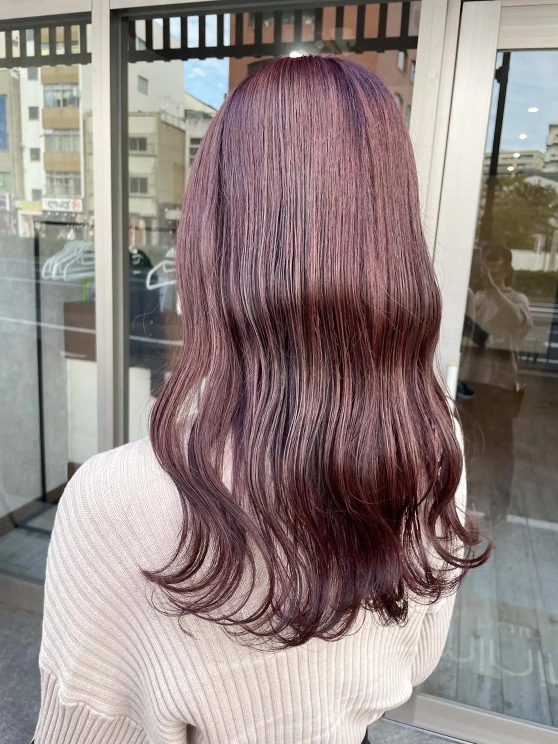 セミロング ピンクラベンダー パープルカラー カット ヘアカラー トリートメント イワタ マハ/ minim hairのヘアスタイル