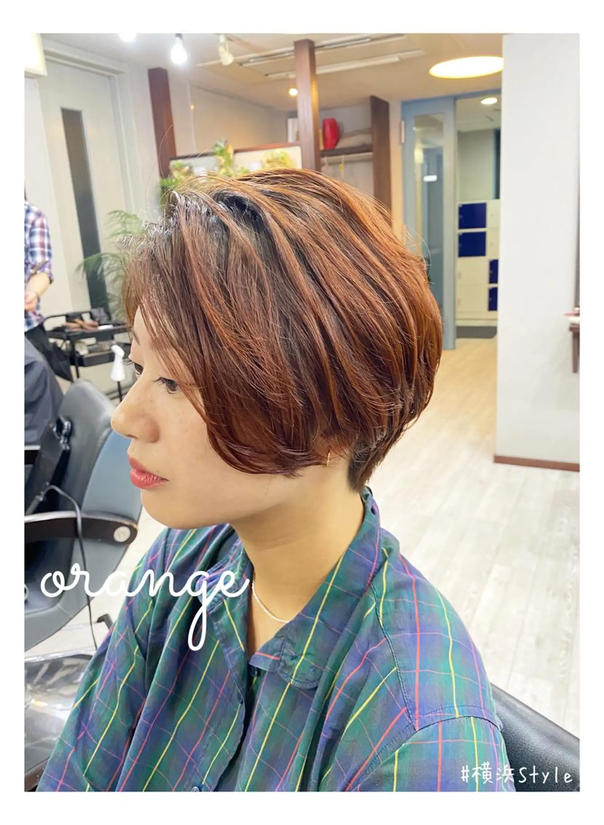 ショート カラー オレンジ ＊横浜駅＊ 金子 誠也のヘアスタイル
